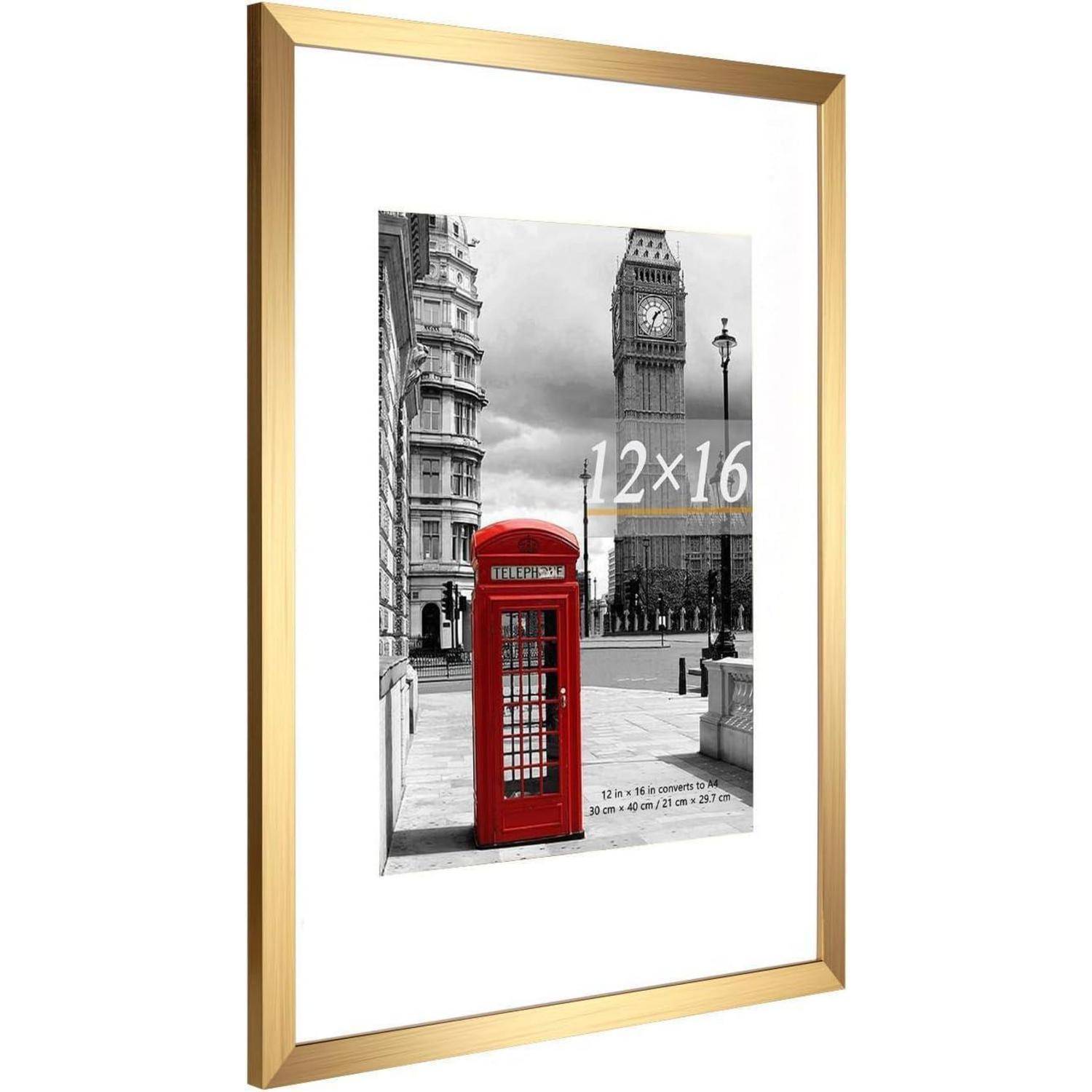 Bilderrahmen Gold 30x40 cm Passepartout 8,5x11 cm 3er 12X16-3P gold