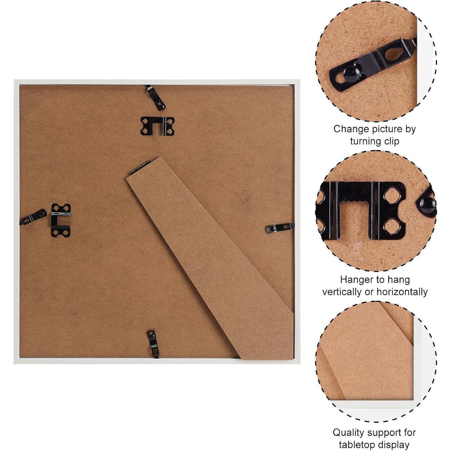 Bilderrahmen Fotorahmen Wandaufsteller Tischaufsteller 30x30cm Weiß
