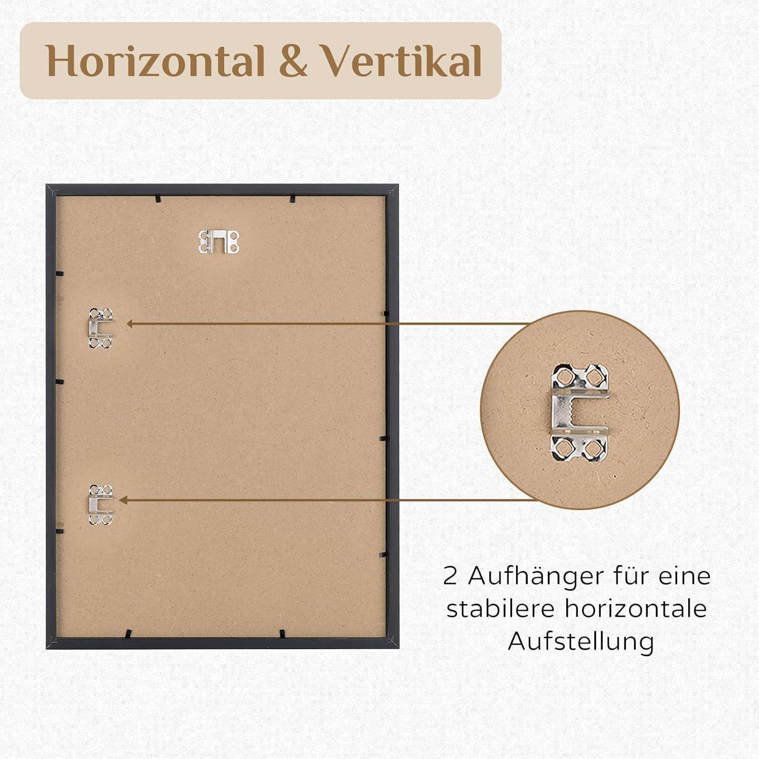 Bilderrahmen 3er Set 40x30 Holzrahmen Passepartout Schwarz 30x40