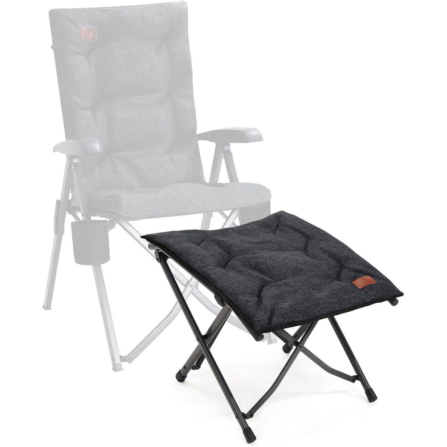 Fußhocker Klapphocker Faltbar Gepolstert 47cm schräge Linie Schwarz