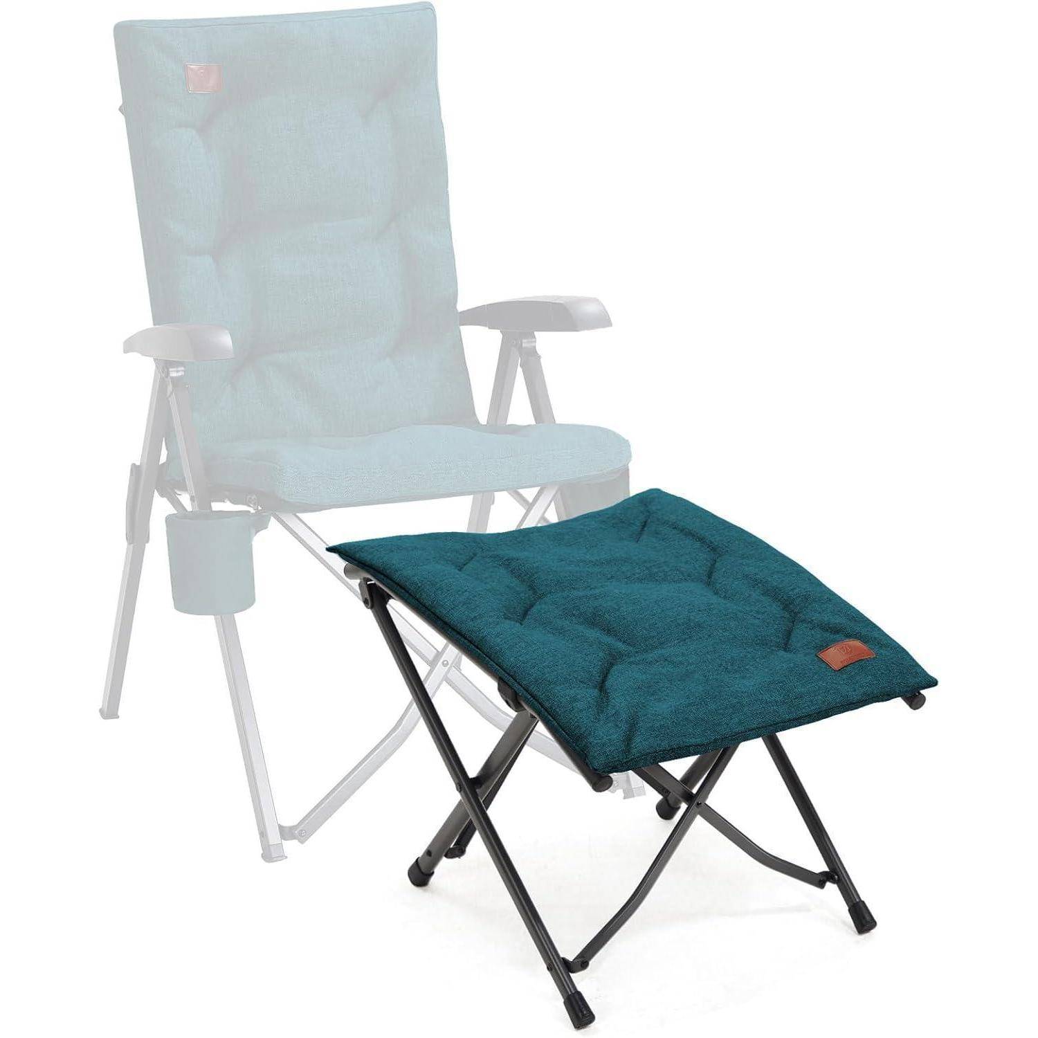 Fußhocker Faltbar 47cm Fußablage Sessel Garten schräge Linie Grün