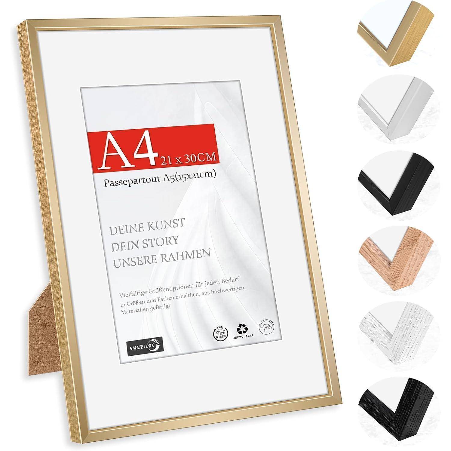 Bilderrahmen DIN A4 Aluminium Alu | Champagner Gold A4(21x29,7cm) 1x