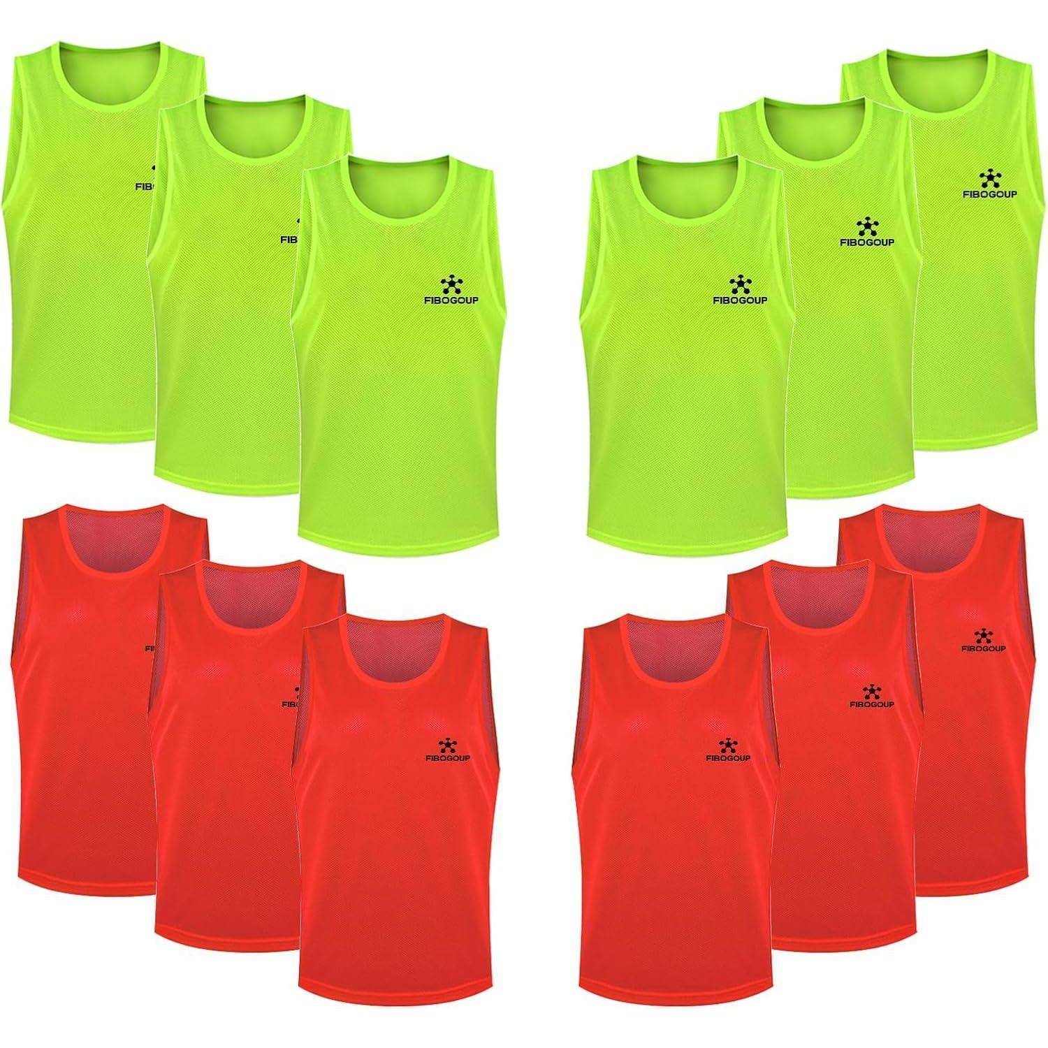 Trainingsweste Fußball Kinder Erwachsene Teamtraining S grün rot 12