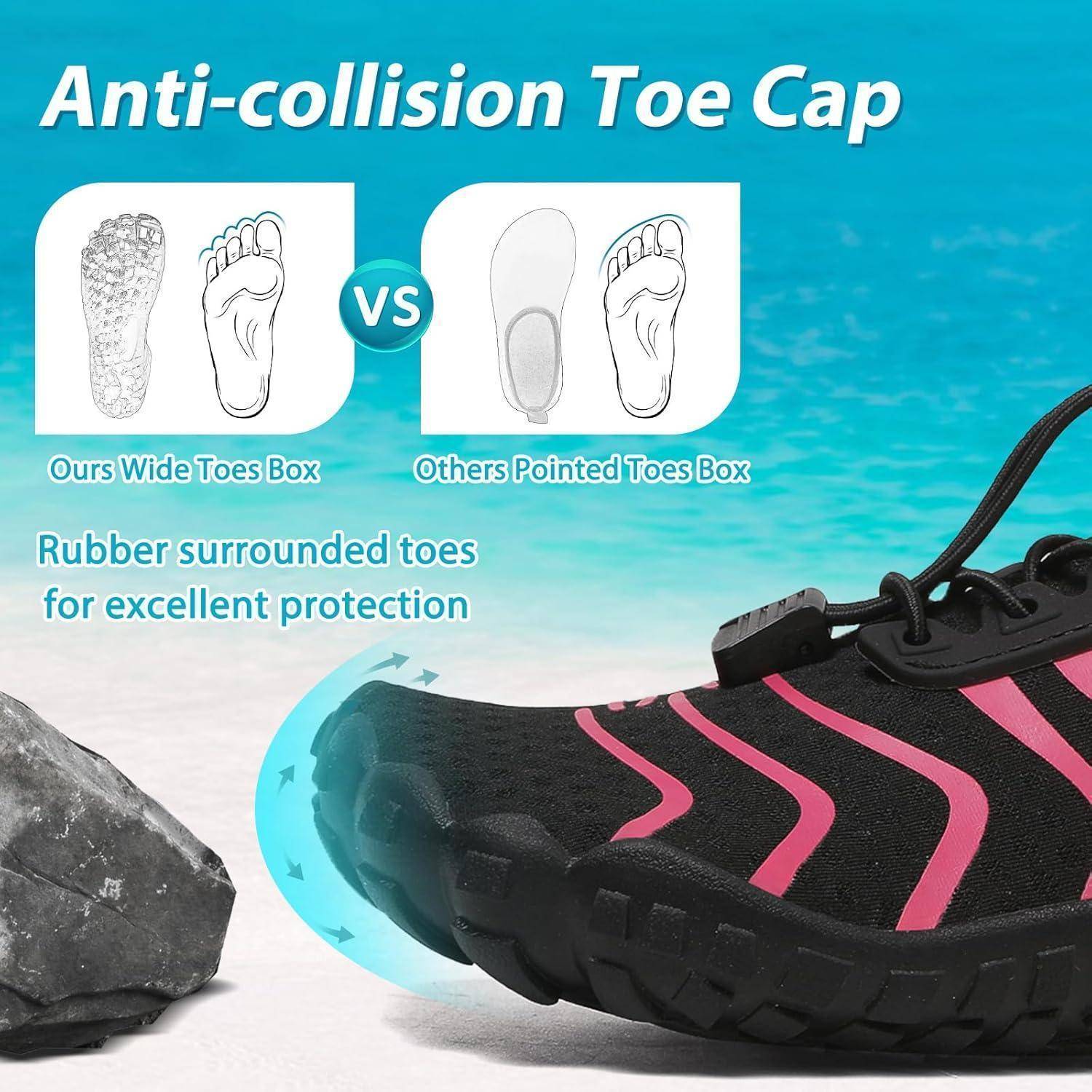 Wasserschuhe Badeschuhe Strandschuhe 38 EU Schwarz Rosen Rot