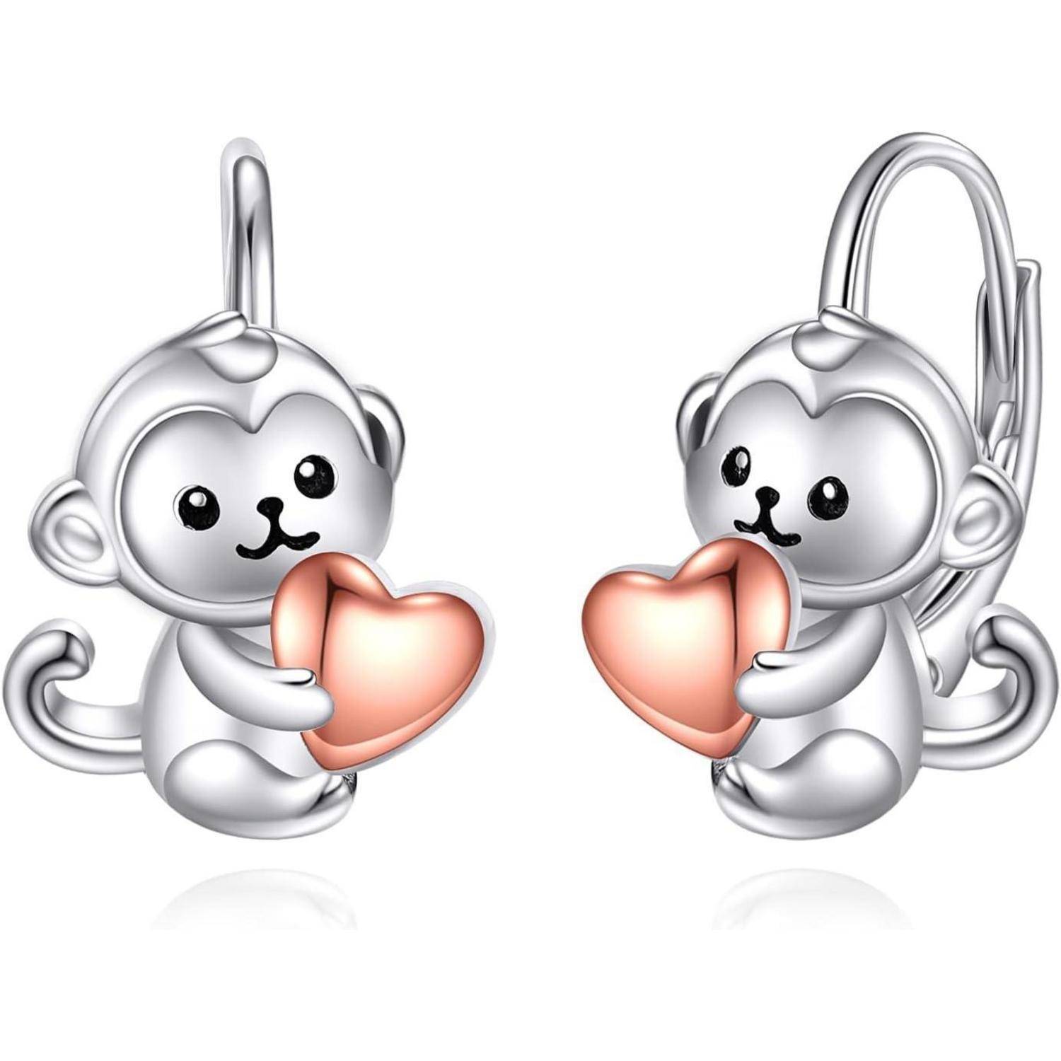 Ohrringe 925 Silber Leverback Einhorn Faultier Axolotl Affe