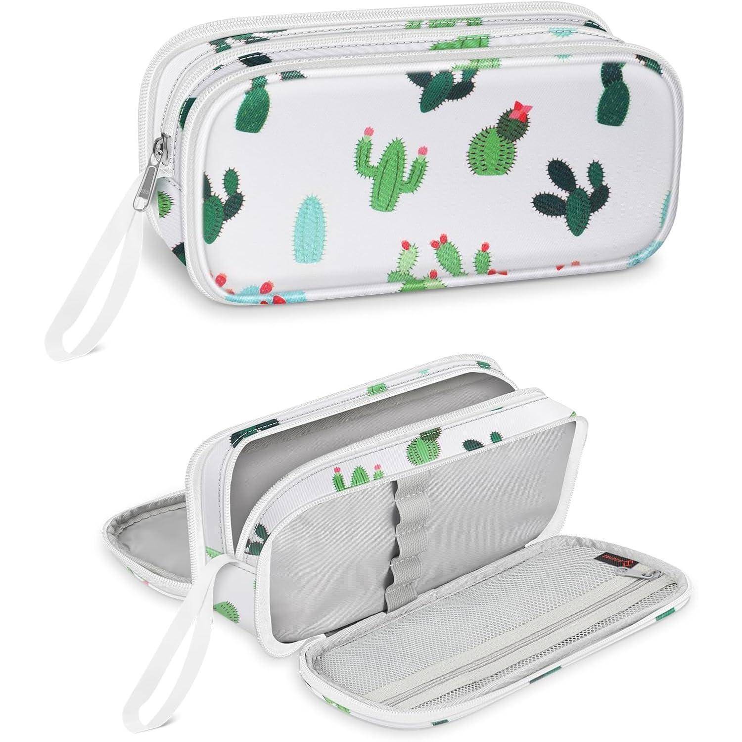 Federmäppchen Federtasche Schulmäppchen 3 Fächer Kaktusmuster