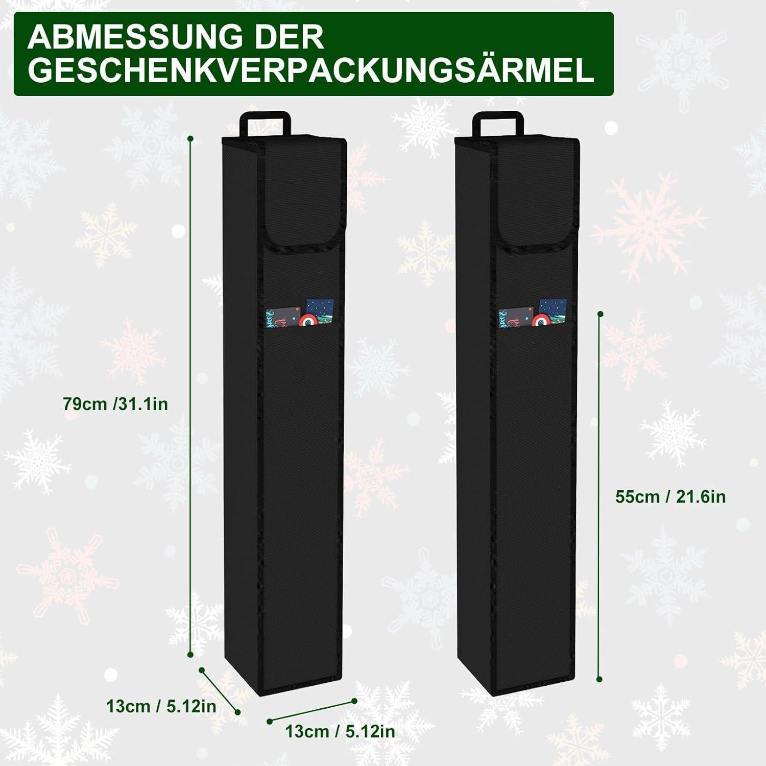 Geschenkpapier Organizer 600D Oxford Wasserdicht 2Stück Schwarz 2-Pack