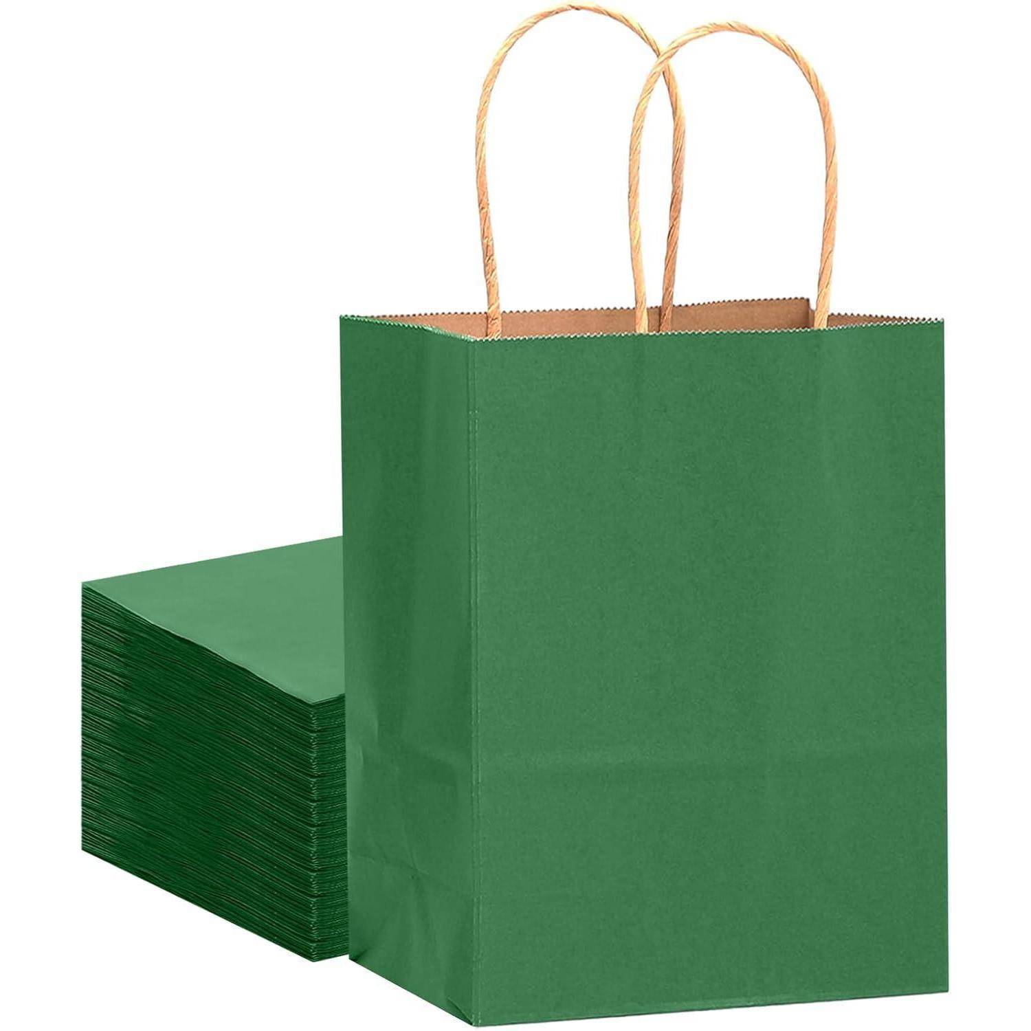 Kraft Taschen Griffe 21x15x8cm Geschenk B Tiefgrün 32 Stück 32er Pack