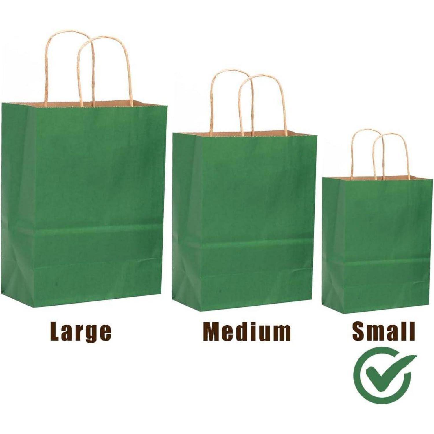 Kraft Taschen Griffe 21x15x8cm Geschenk B Tiefgrün 32 Stück 32er Pack