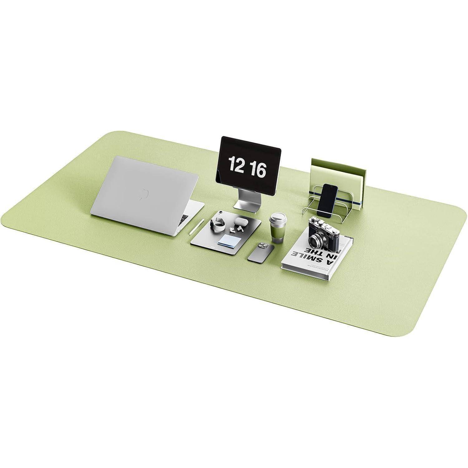 Schreibtischunterlage Mauspad Leder Wildleder Matcha 120*60cm