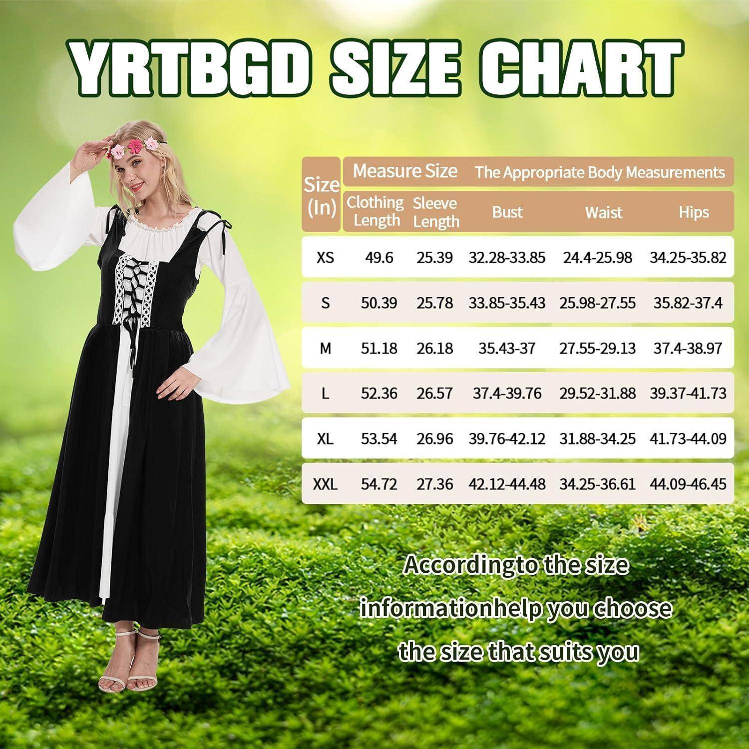 Kleid Mittelalter Renaissance Damen Elfenohren Kostüm M Schwarz