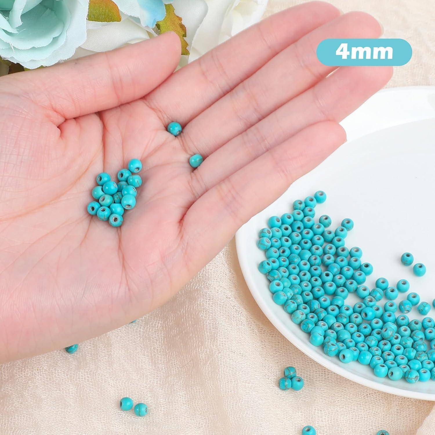 Steinperlen türkis 4mm 180 Halbedelsteine 4mm Türkis Blau