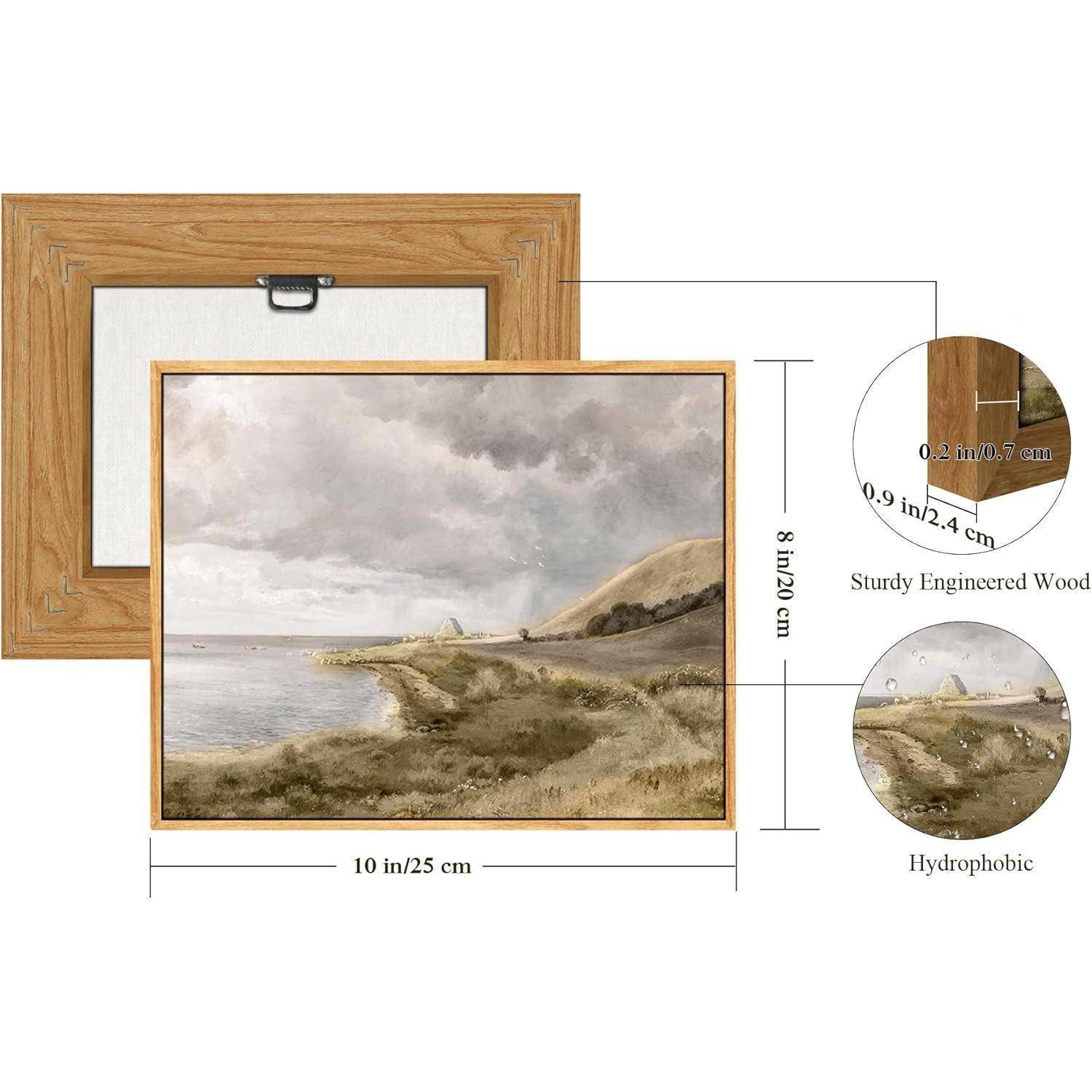 Leinwandbilder Dänische Küste-Rahmen Holz 25L x 20B cm
