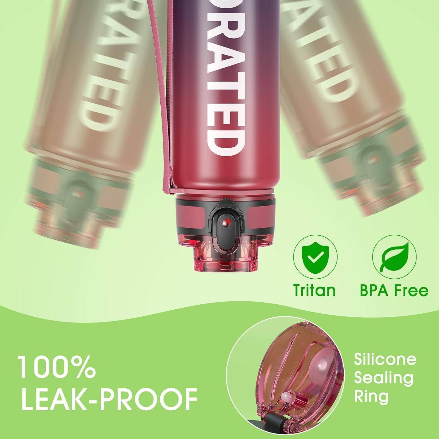 Eine rote Wasserflasche mit der Aufschrift 