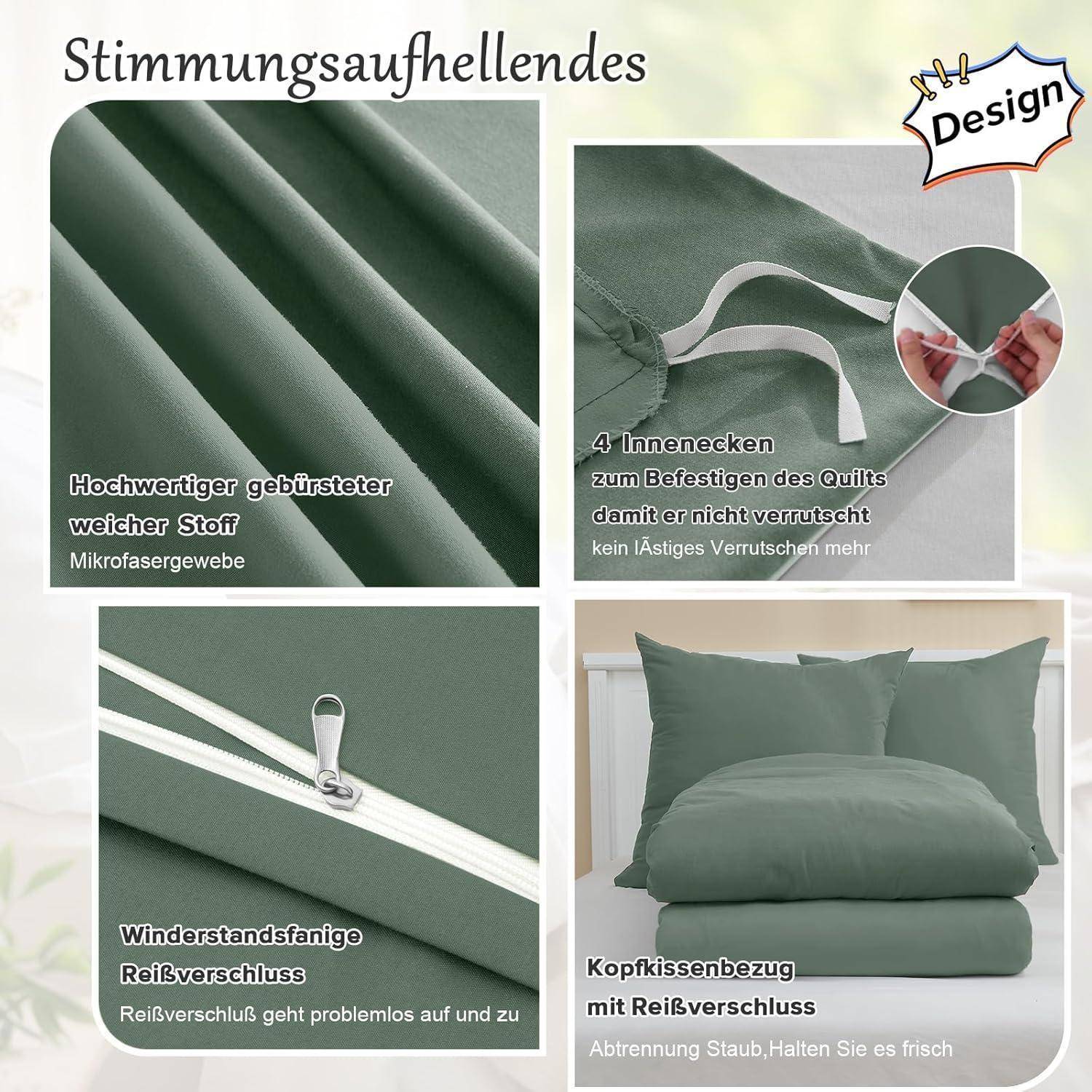 Stimmungsaufhellende Bettwäsche-Set Bilder mit Mikrofaserstoff, seitlichem Reißverschluss, rutschfesten Steppdeckenbändern und frischem, staubabweisenden Bezugdesign.