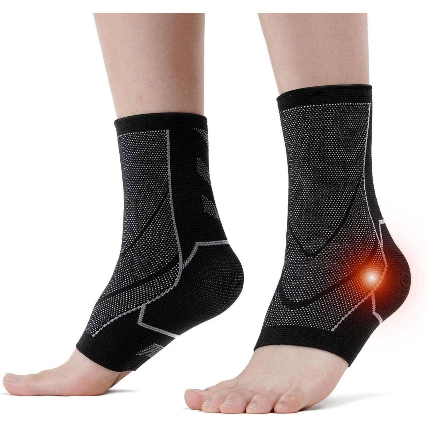 Neuropathie Socken Sprunggelenkbandage Kompressionssocken Schwarz-2er