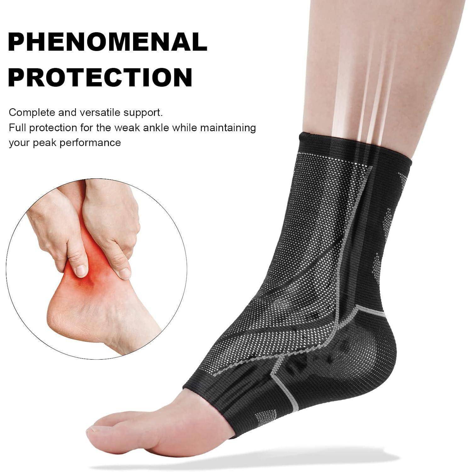Neuropathie Socken Sprunggelenkbandage Kompressionssocken Schwarz-2er