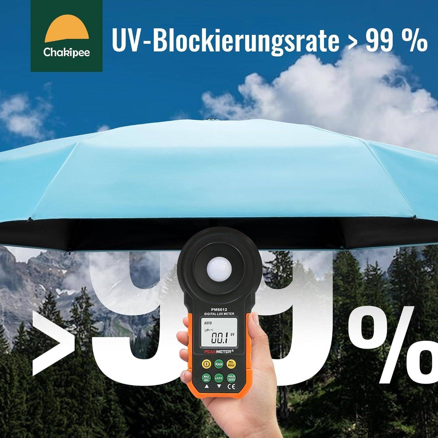 Mini Regenschirm Taschenschirm 6 Rippen UV Schutz kompakt Leicht