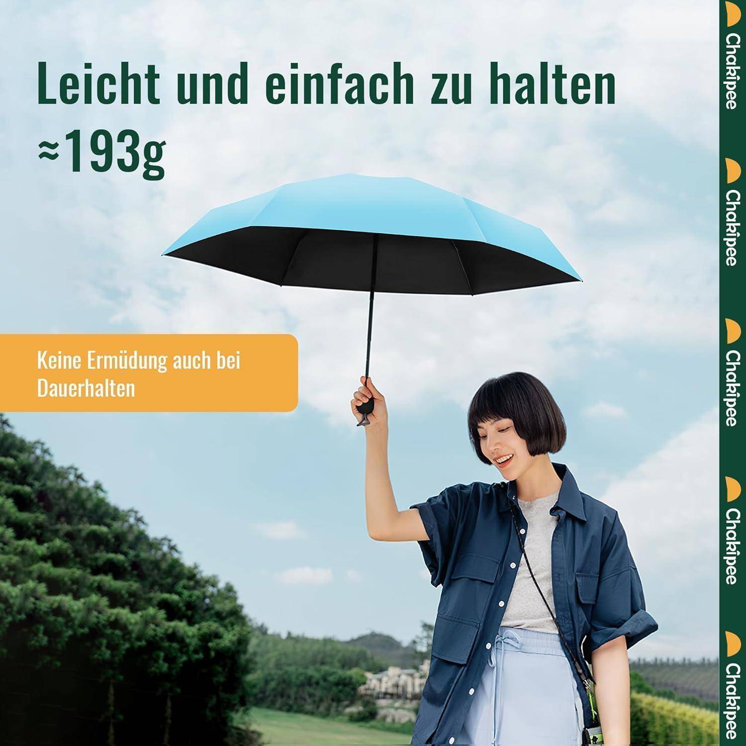 Mini Regenschirm Taschenschirm 6 Rippen UV Schutz kompakt Leicht