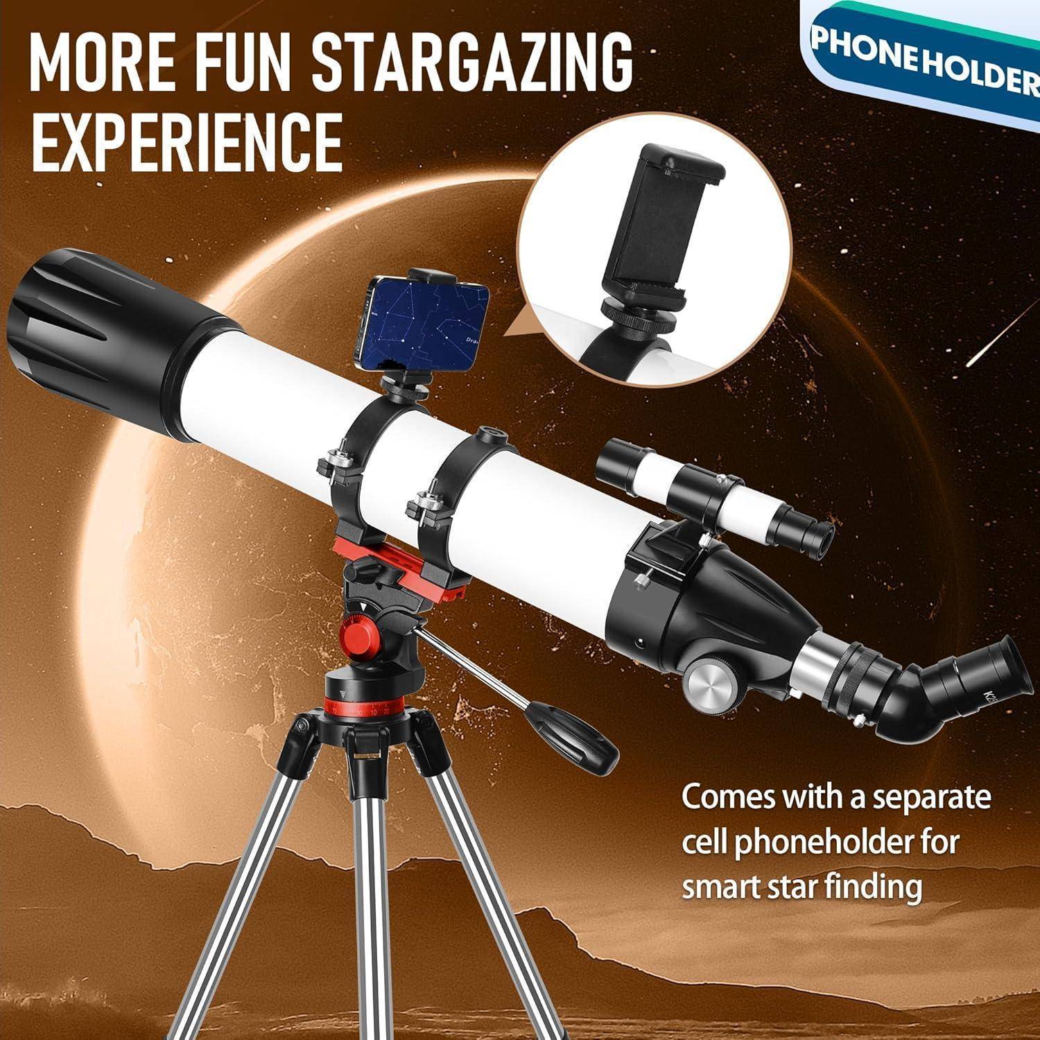 Teleskop Astronomie 90mm Öffnung 800 für Erwachsene und Kinder
