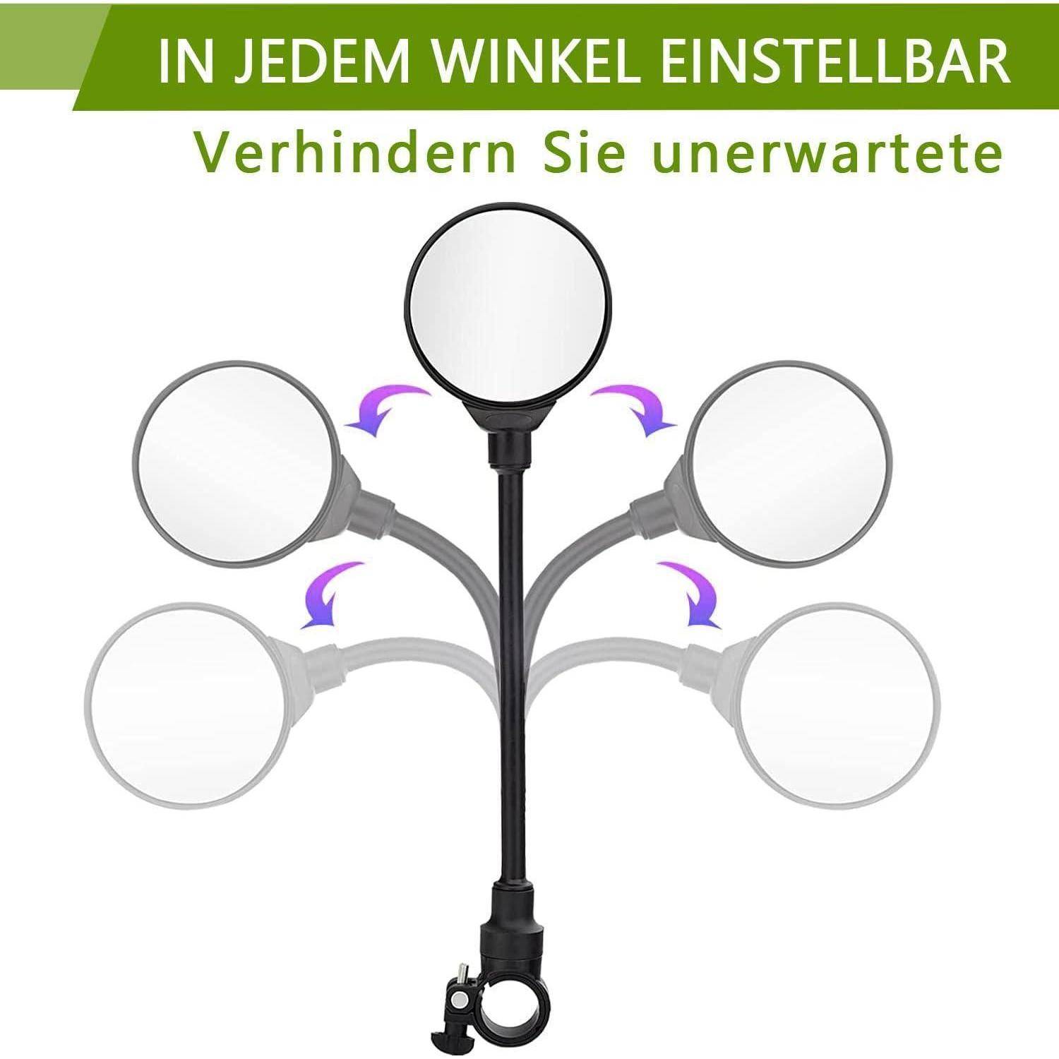 Fahrradspiegel 2 Stück 360° Drehbar für 22-32mm Lenker - Sicherer