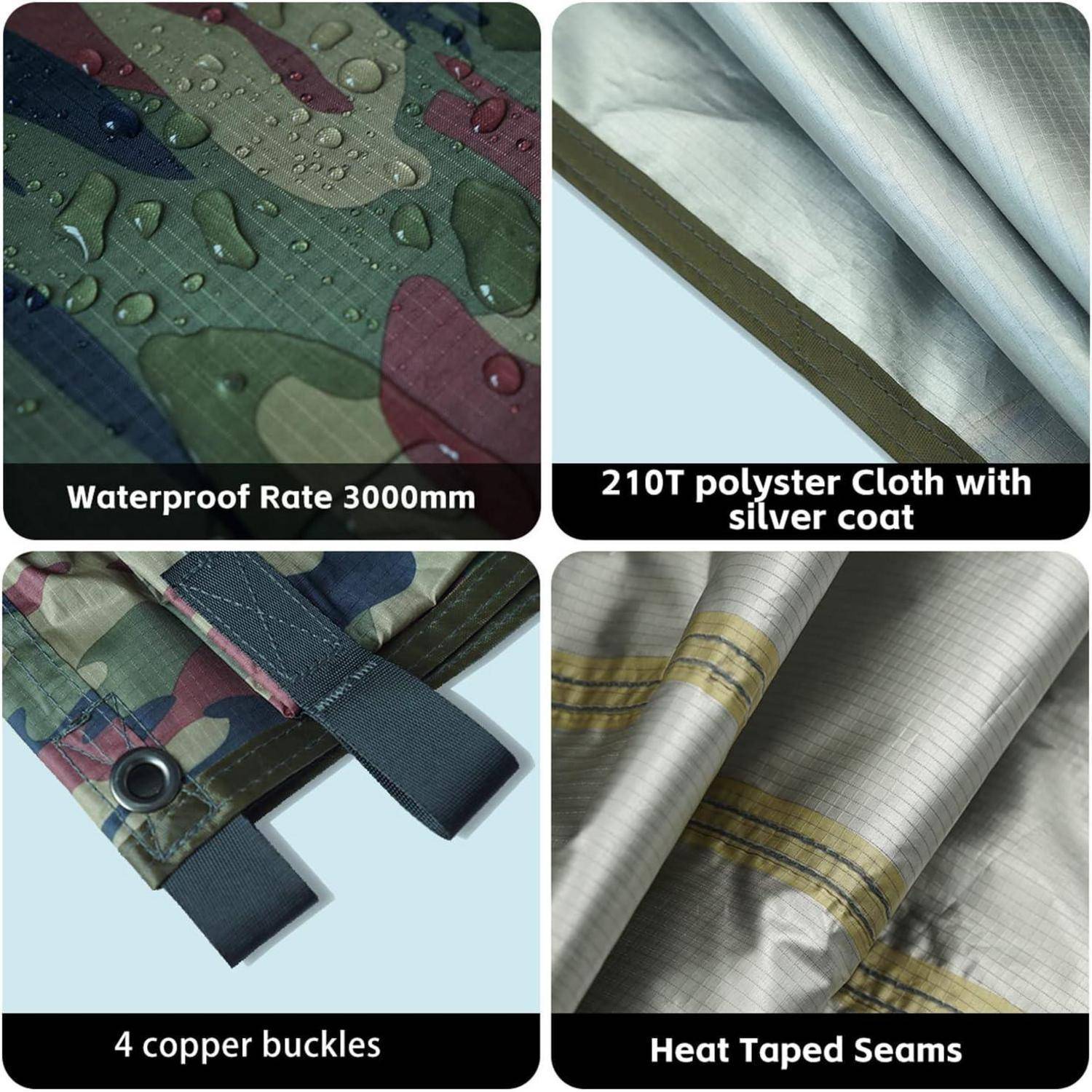 Ultraleicht 3x4 Tarp Zeltplane Wasserdicht Sonnensegel für Outdoor