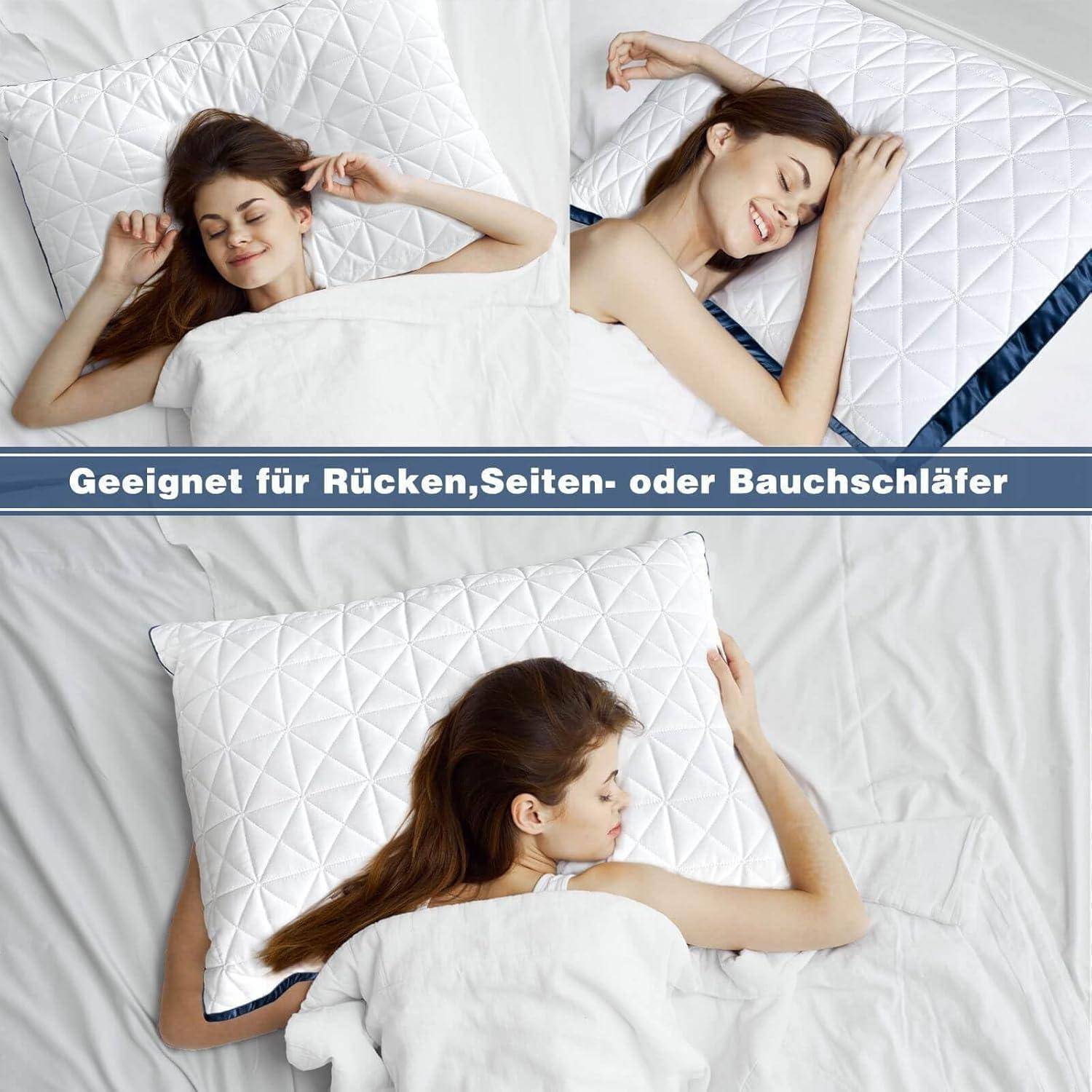 Orthopädische Kissen 40x80cm 2er Set Marineblau atmungsaktiv