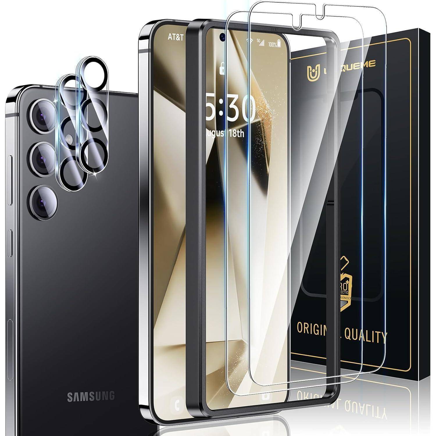 Panzer Schutzglas Samsung Galaxy S24 Plus Schablone 2 Stück 9H