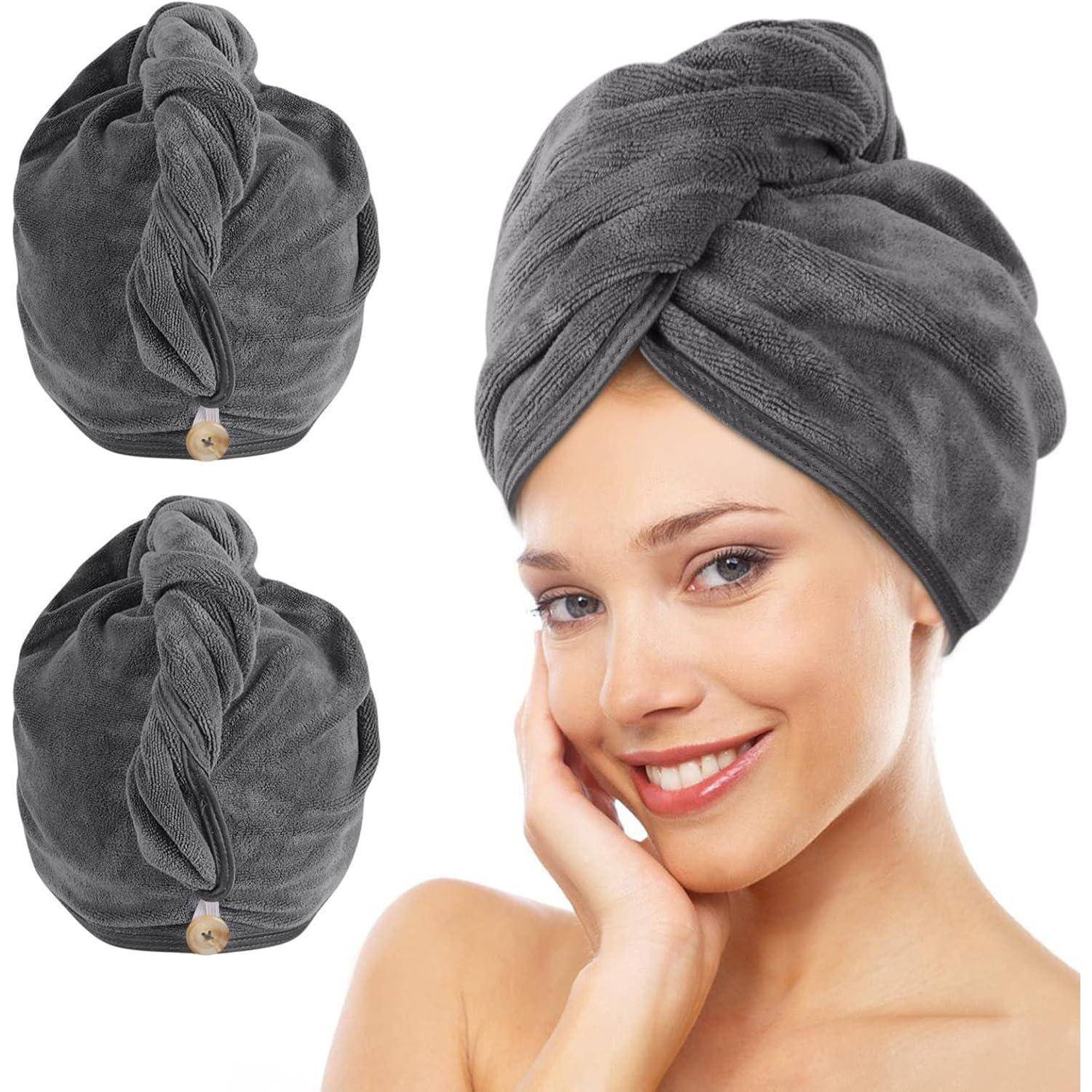 Haarturban XL Mikrofaser saugfähig schnelltrocknend Haarhandtuch