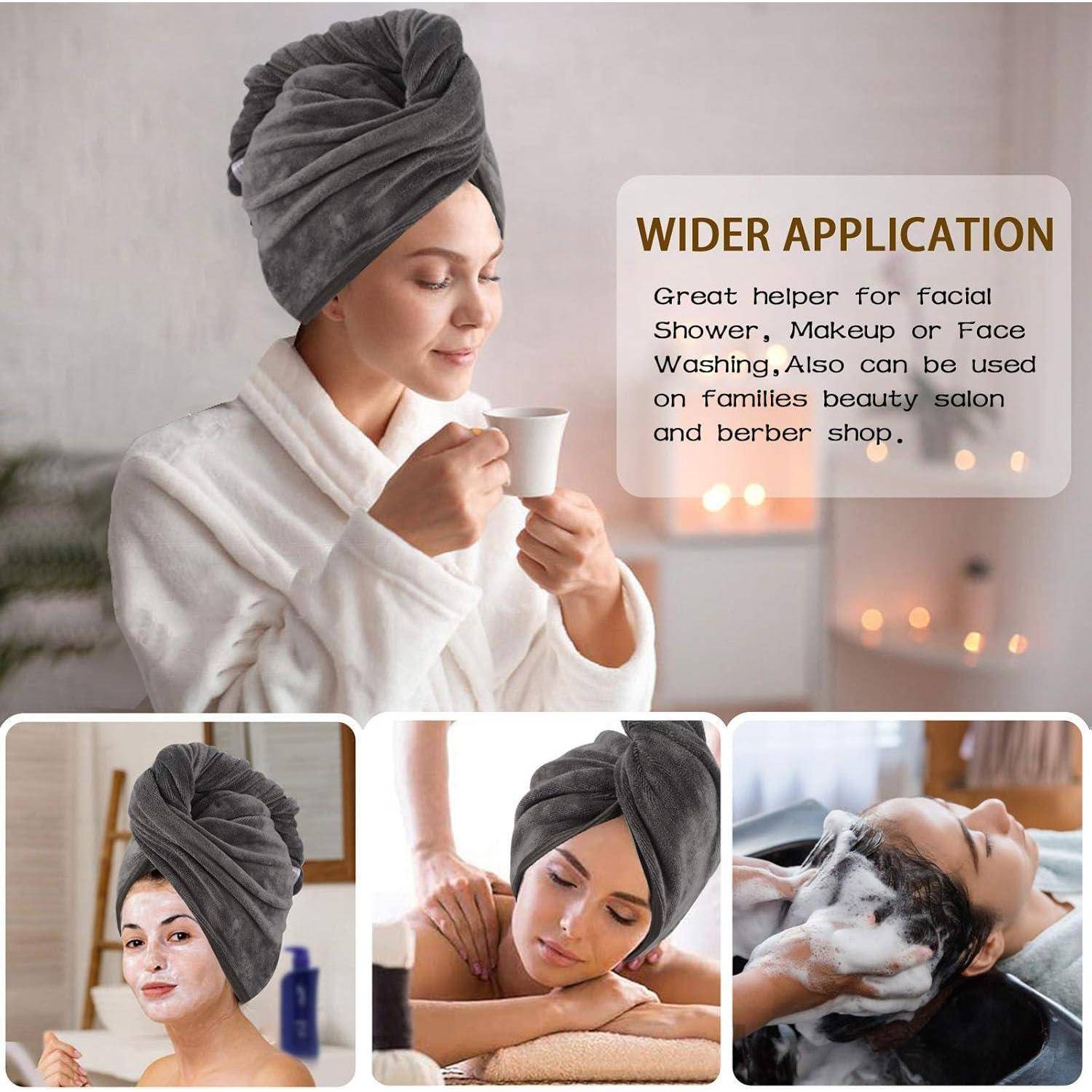Haarturban XL Mikrofaser saugfähig schnelltrocknend Haarhandtuch