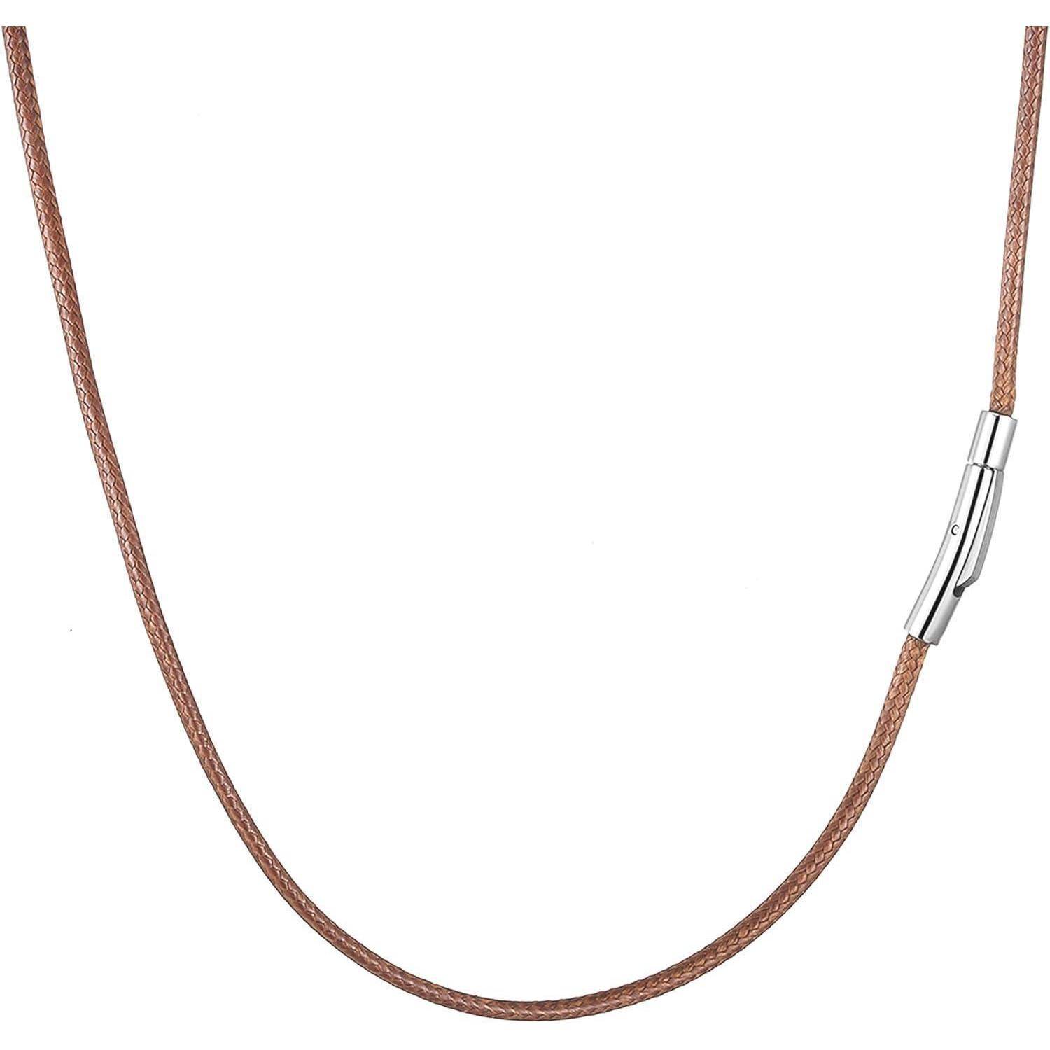 Lederkette Herren Leder Halskette 2/3mm Verschluss Schwarz Braun
