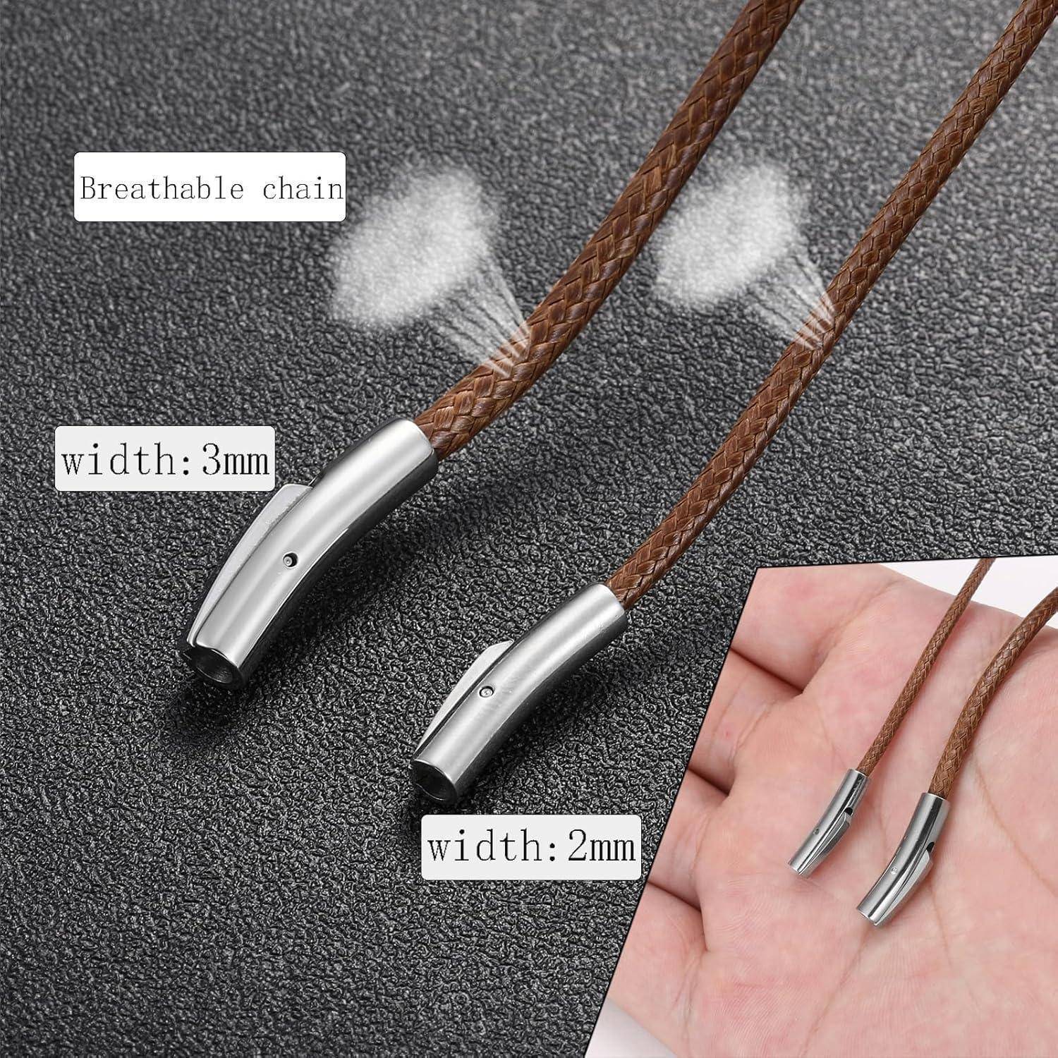 Lederkette Herren Leder Halskette 2/3mm Verschluss Schwarz Braun