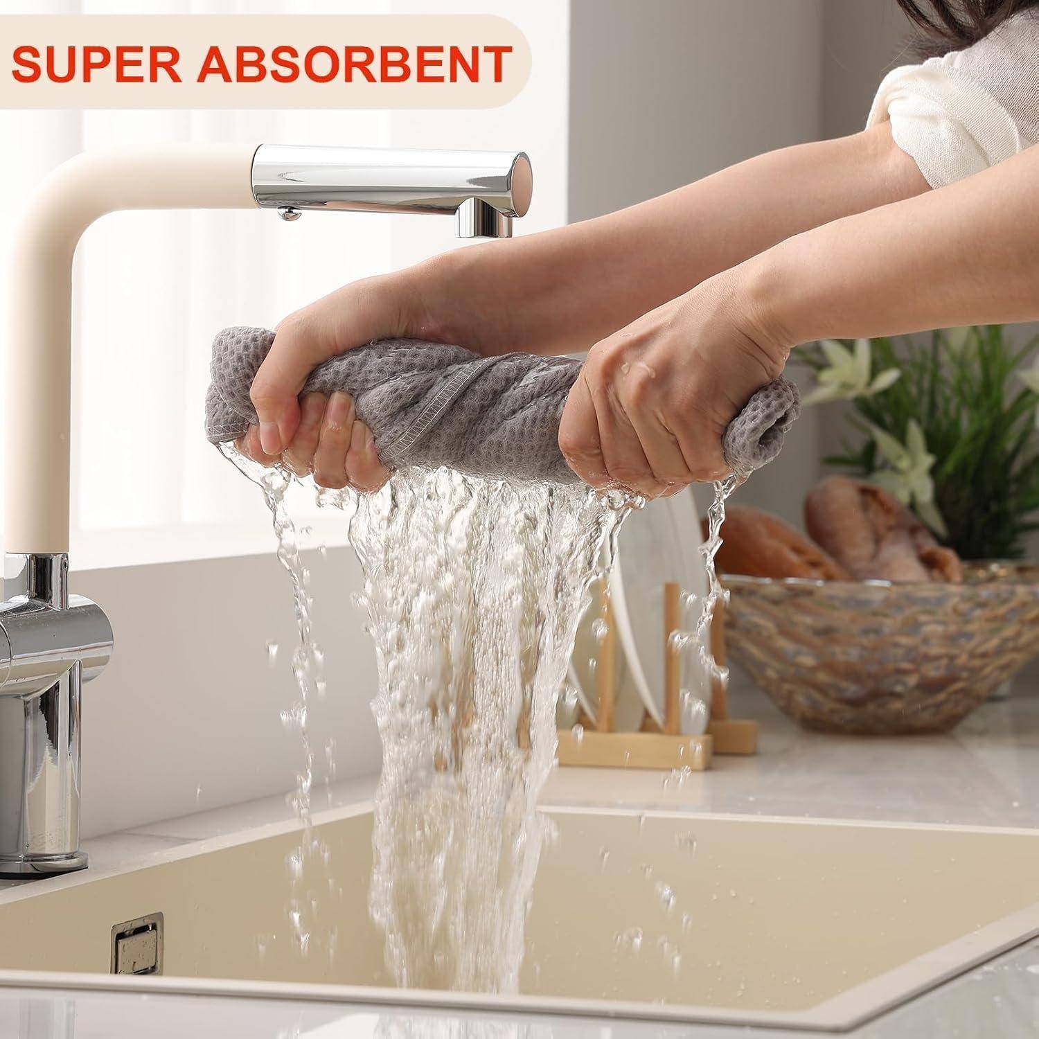 Geschirrtücher 100% Baumwolle 6er Set 30x30cm Weich Saugfähig Premium