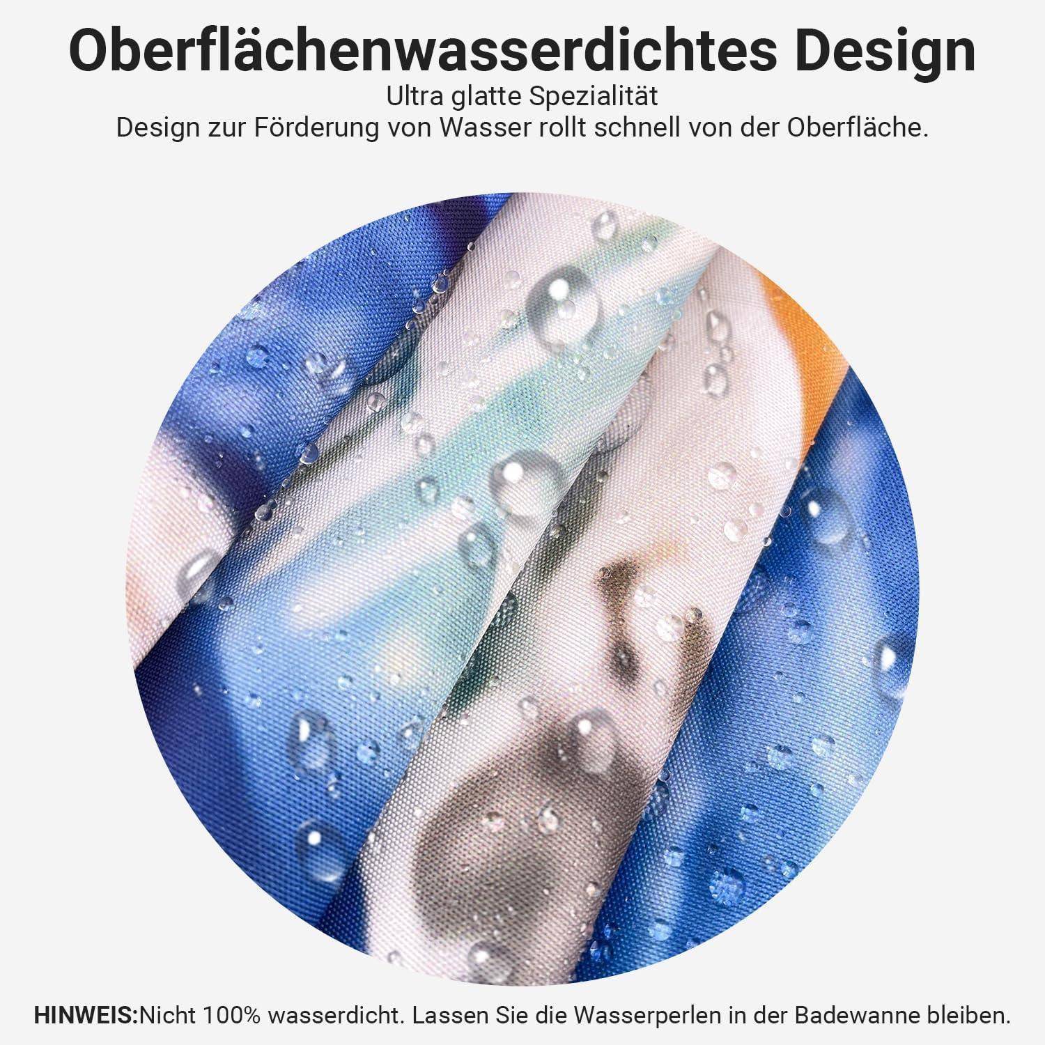 Duschvorhang Schildkröte Seesterne Antischimmel Textil 240x200cm