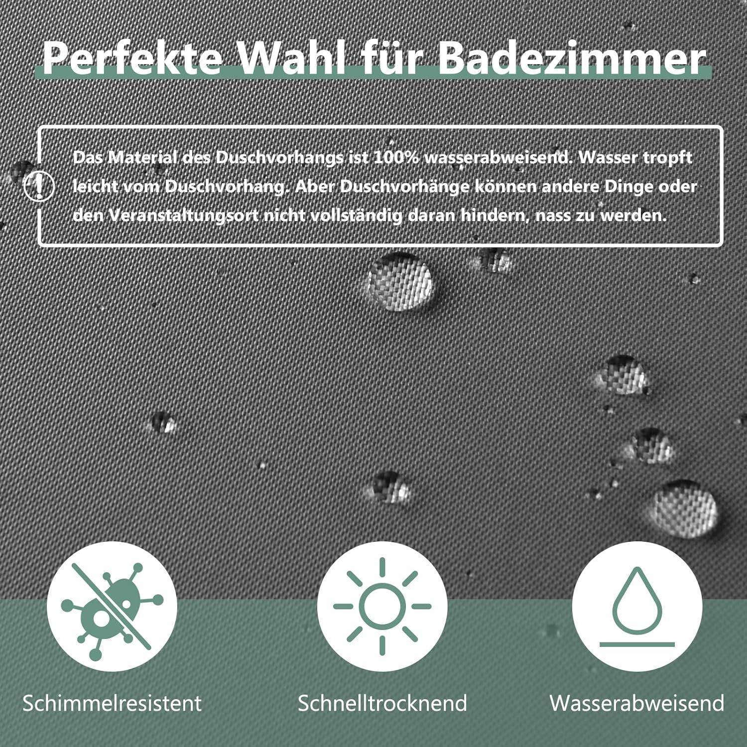 Duschvorhang 180x220 Anti-schimmel PVC Textil Wasserabweisend