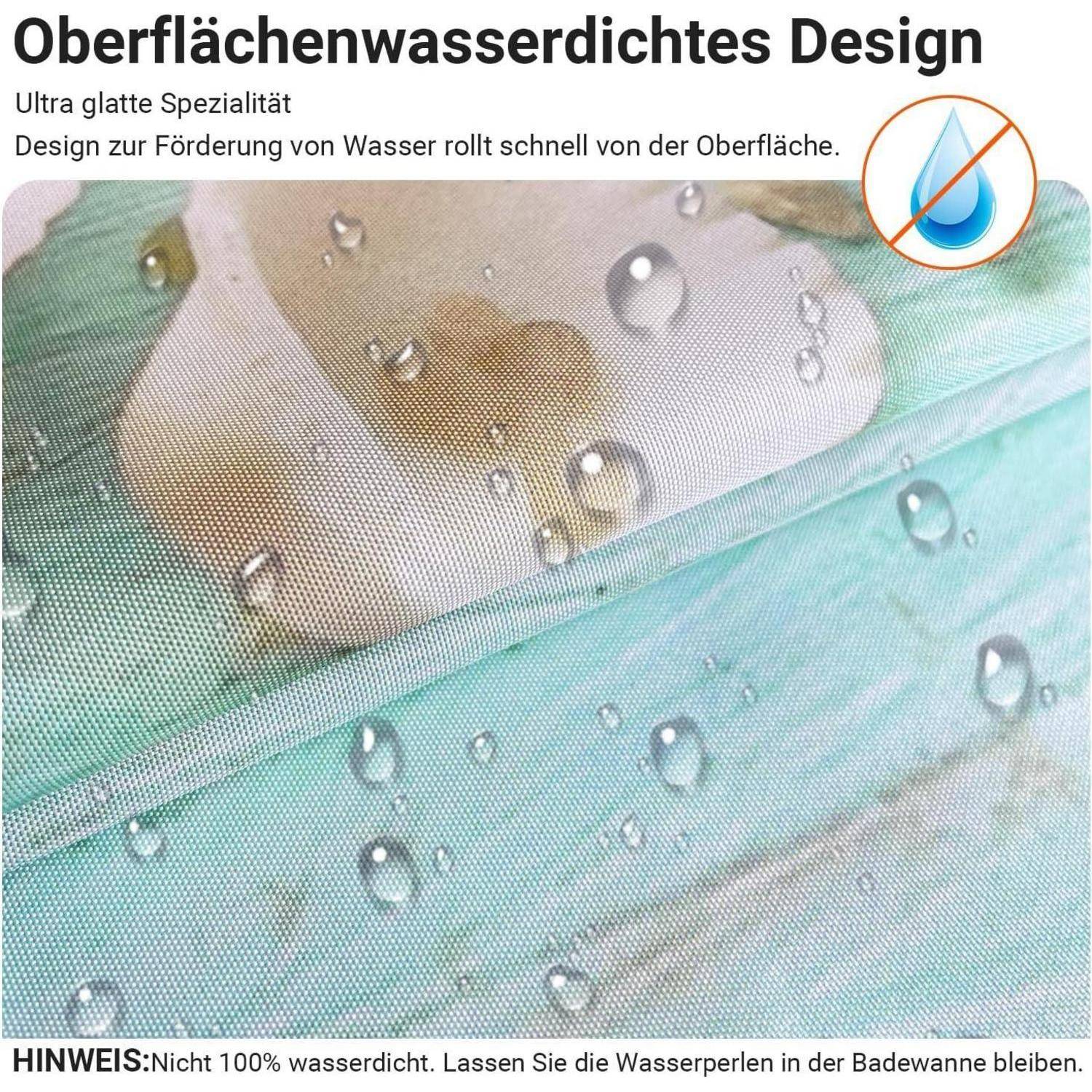 Ultra glatte, wasserdichte Konstruktion. Wassertropfen rollen von der Oberfläche ab. Hinweis: Nicht 100% wasserdicht. Vermeiden Sie das Eintauchen in die Badewanne.