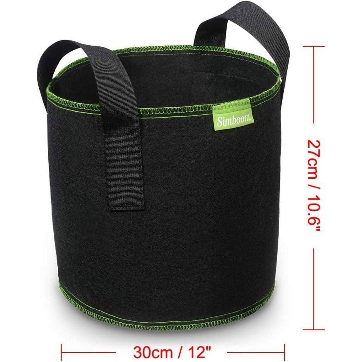 5er Pack Pflanzsack Schwarz Vliesstoff Griffe Tomaten 5 Gallonen (20