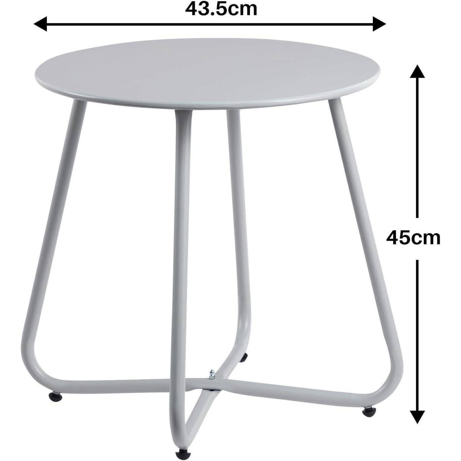 Beistelltisch Outdoor Gartentisch Balkon Tisch Rund Grau