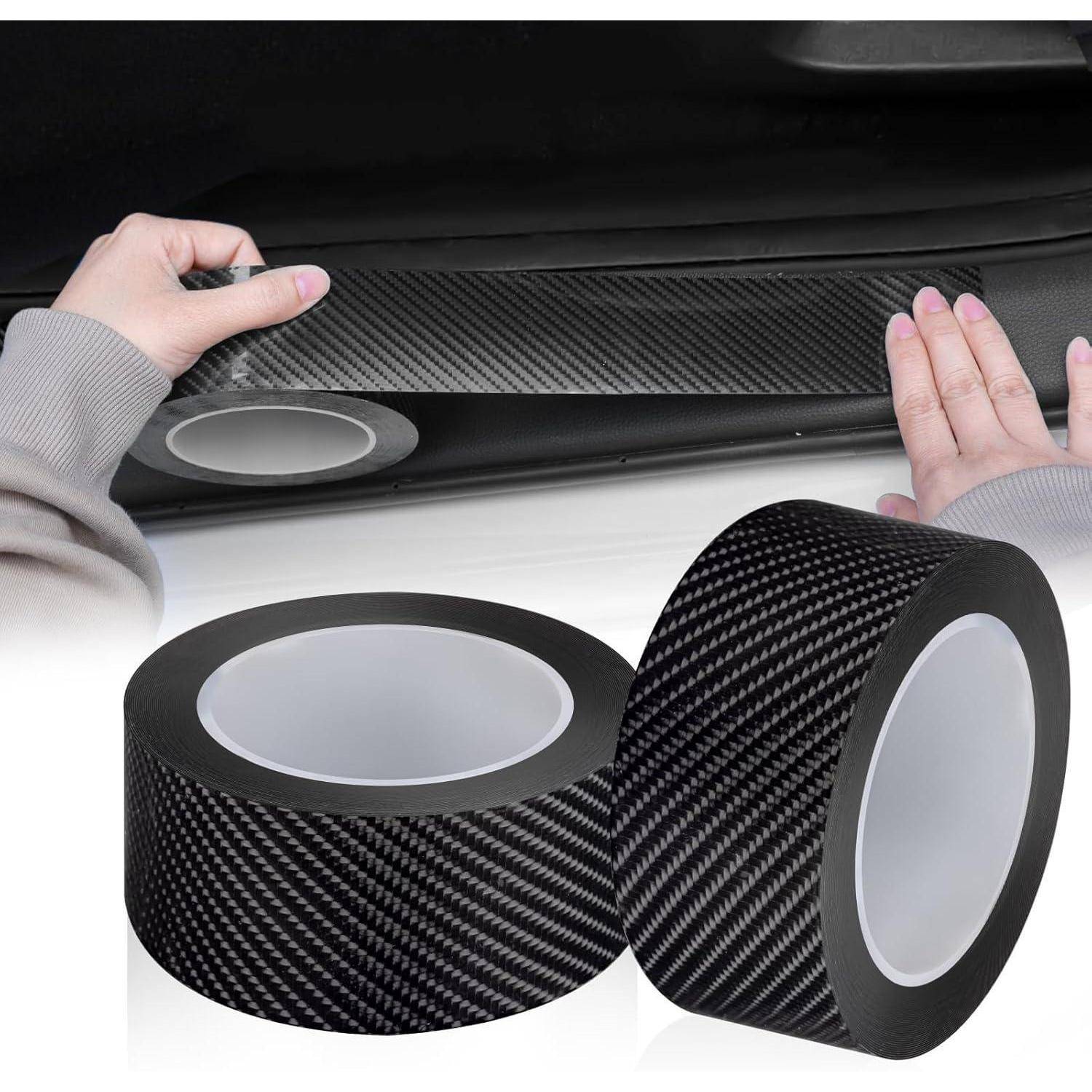 Einstiegsleisten Auto Schutz Carbon Aufkleber 5CM x 10M（2 Stück）