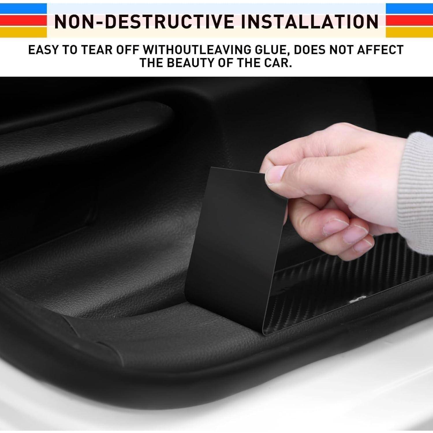 Einstiegsleisten Auto Schutz Carbon Aufkleber 5CM x 10M（2 Stück）