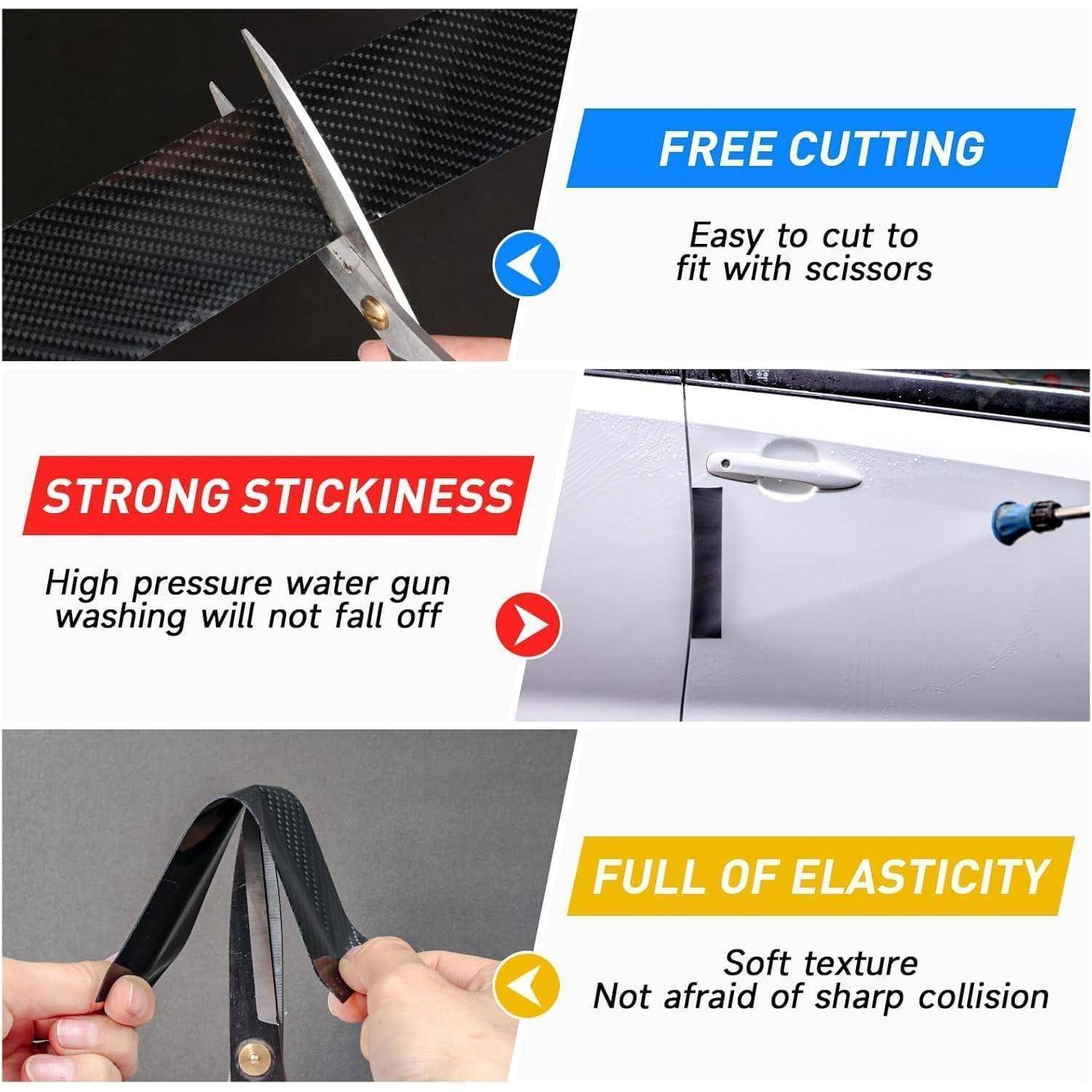 Einstiegsleisten Auto Schutz Carbon Aufkleber 5CM x 10M（2 Stück）