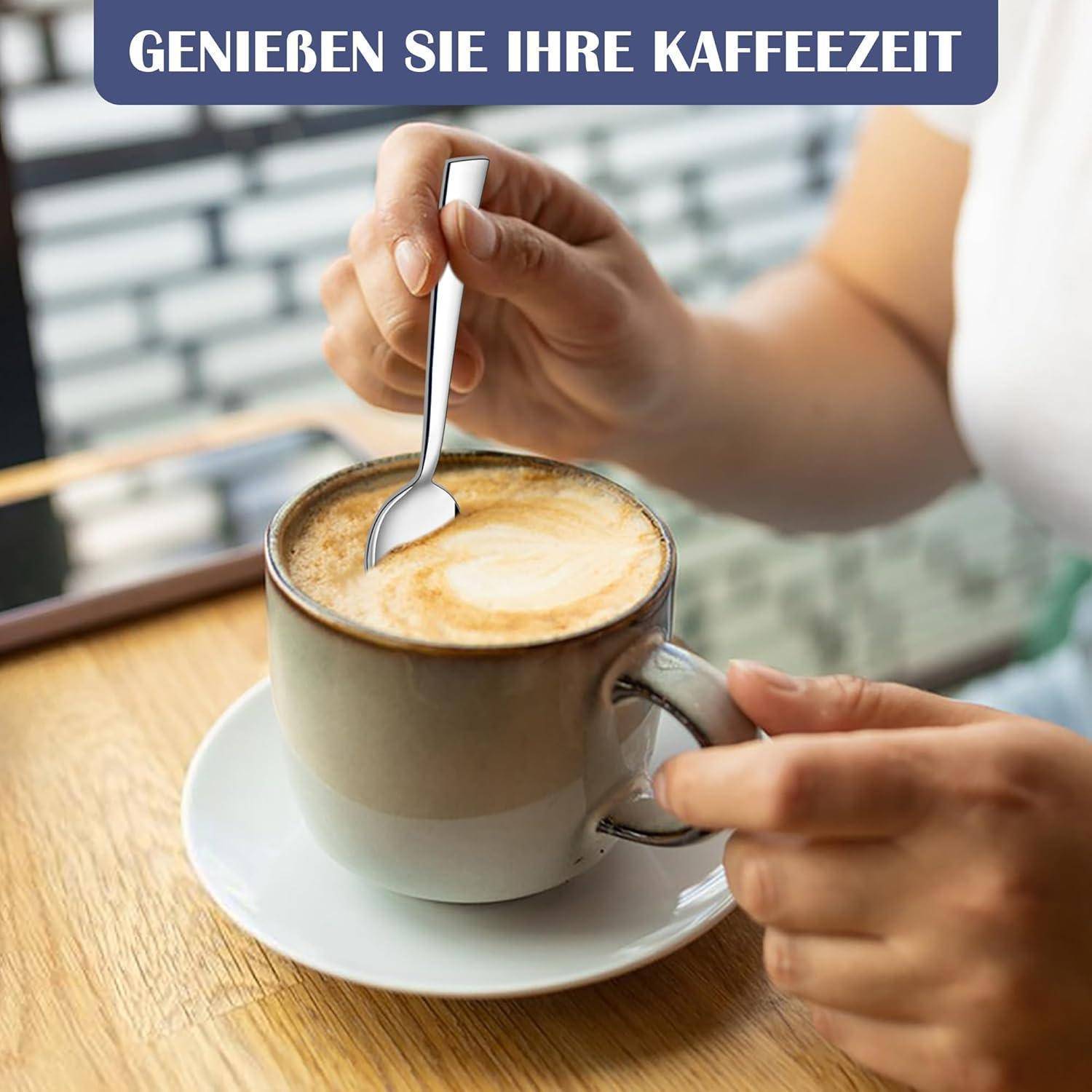 Teelöffel 24 Edelstahl Kaffeelöffel Quadratischer Griff 24