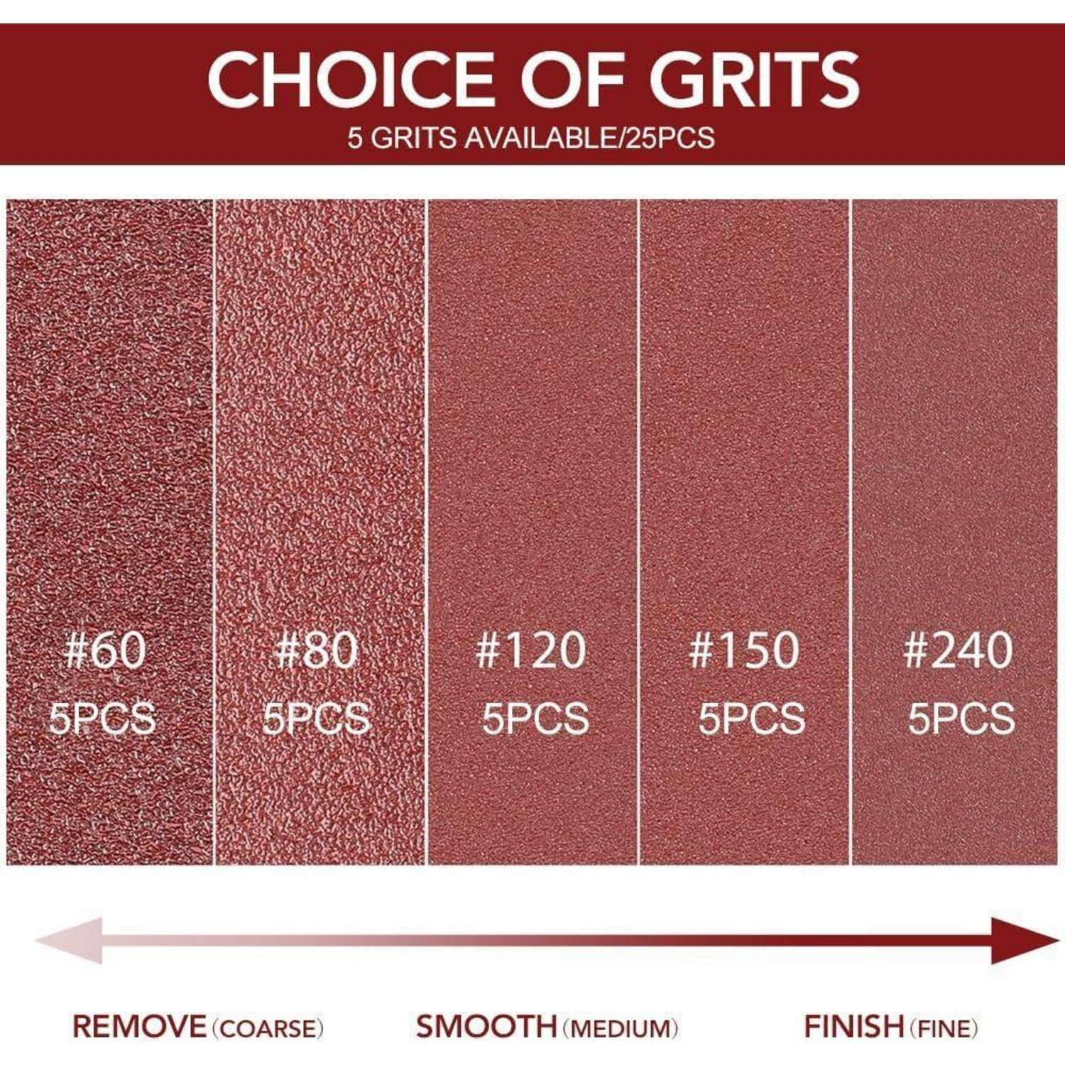 Schleifscheiben 225 mm 10 Loch Klett 25 Stück P60/80/120/150/180