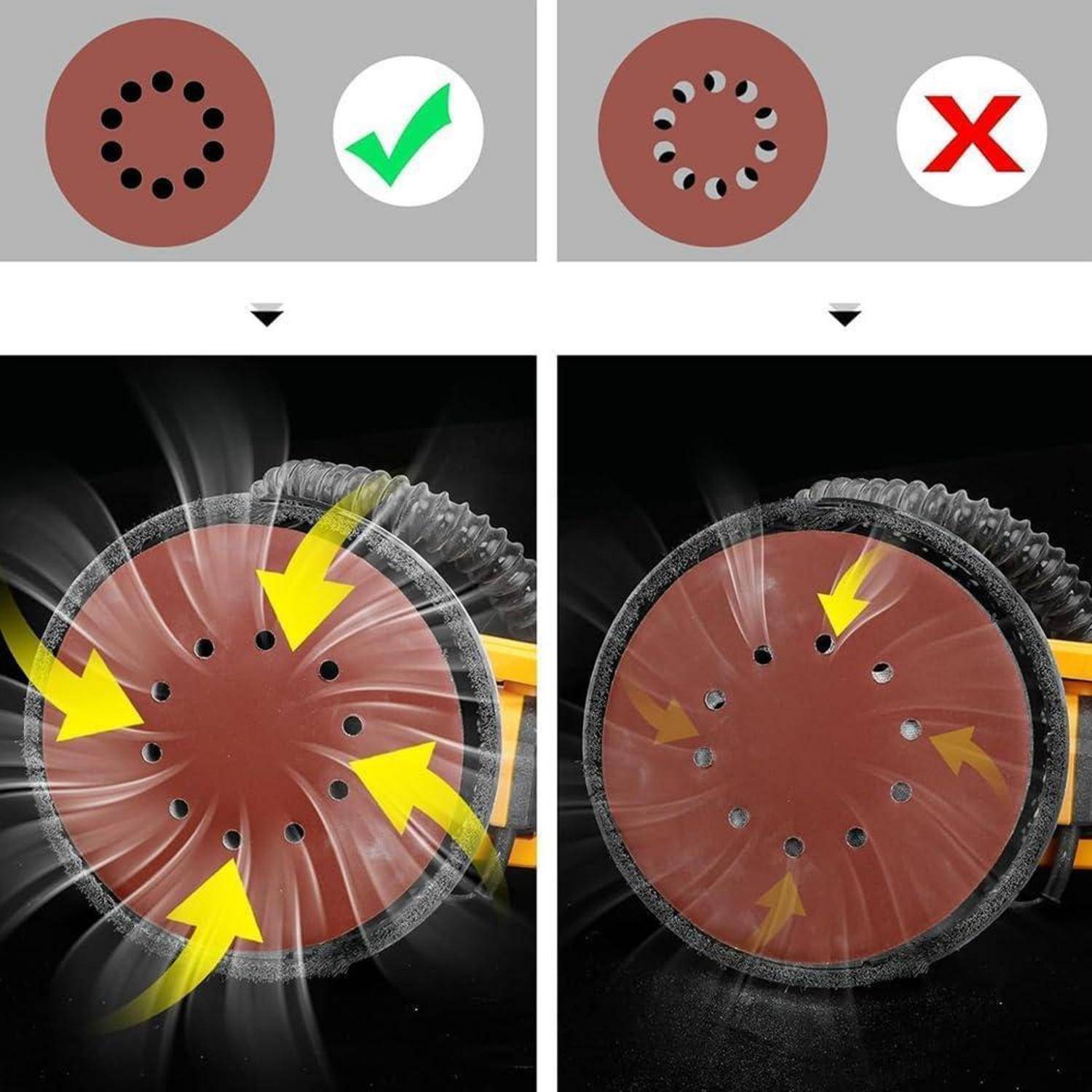 Schleifscheiben 225 mm 10 Loch Klett 25 Stück P60/80/120/150/180