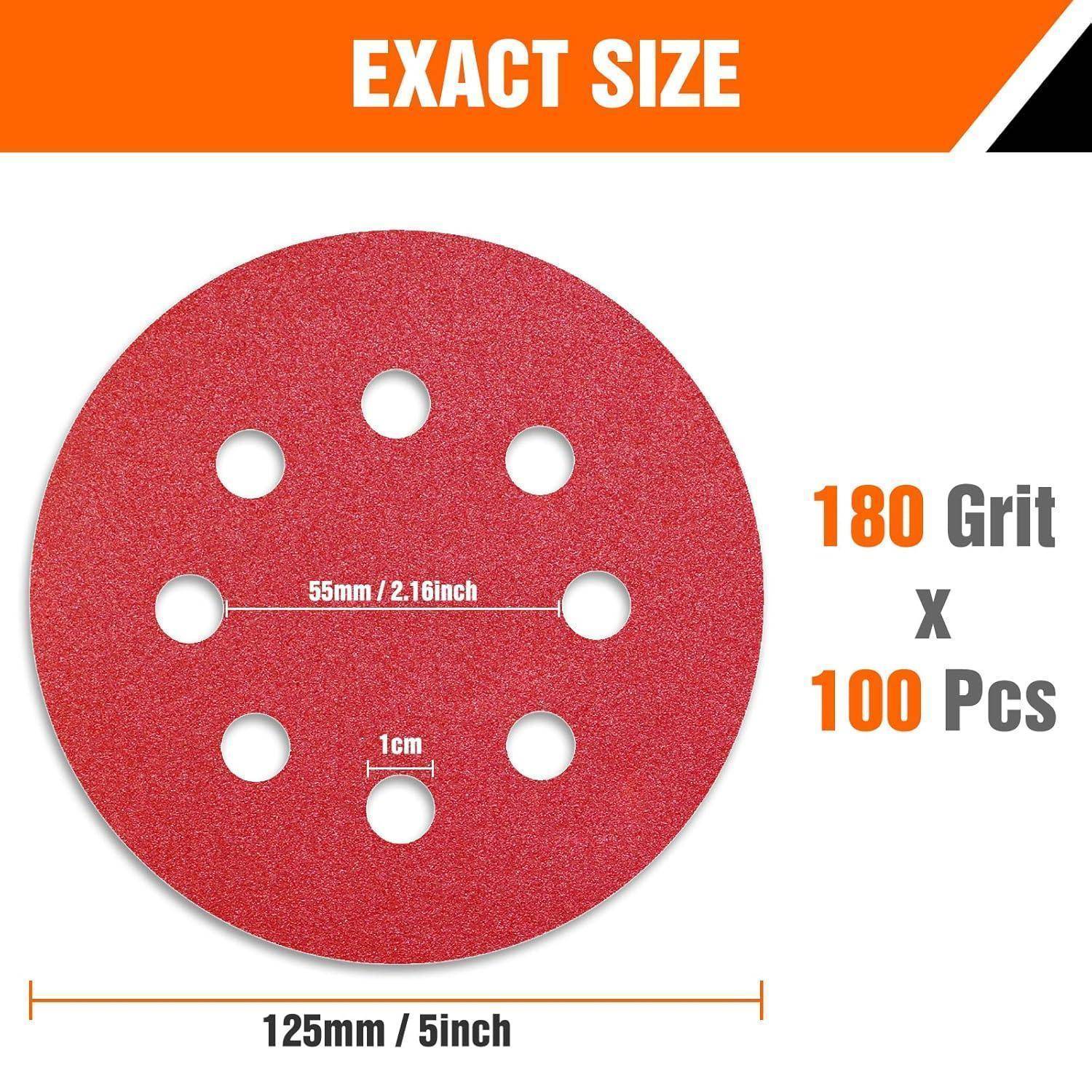 Schleifscheiben Klett 125mm 180 8 Loch Exzenterschleifer P180
