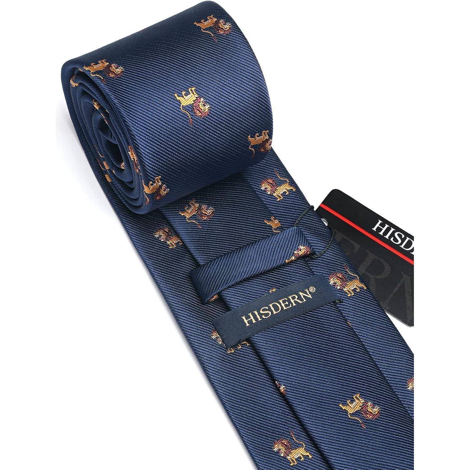 Krawatte Herren Hochzeit Tiermuster Navy Blau 4 Einheitsgröße