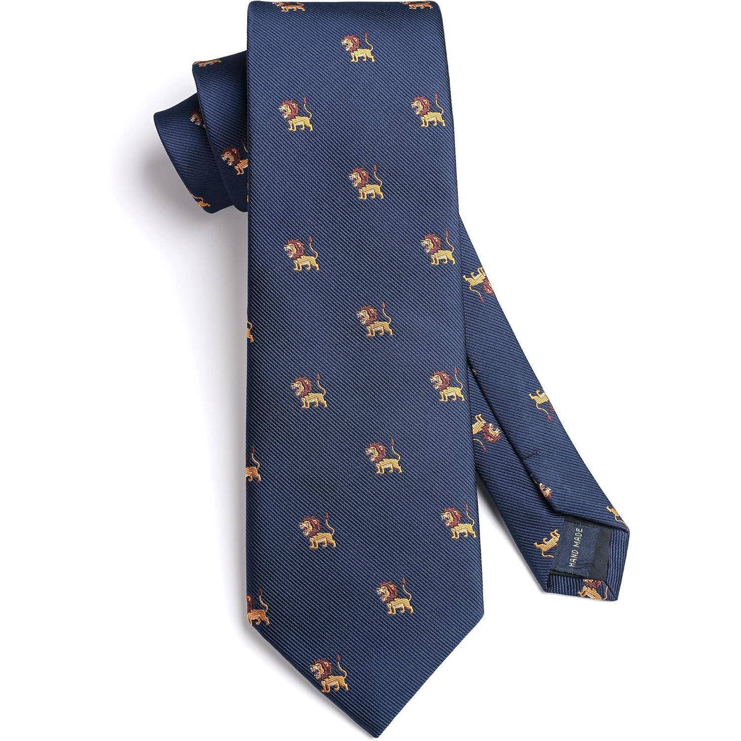 Krawatte Herren Hochzeit Tiermuster Navy Blau 4 Einheitsgröße