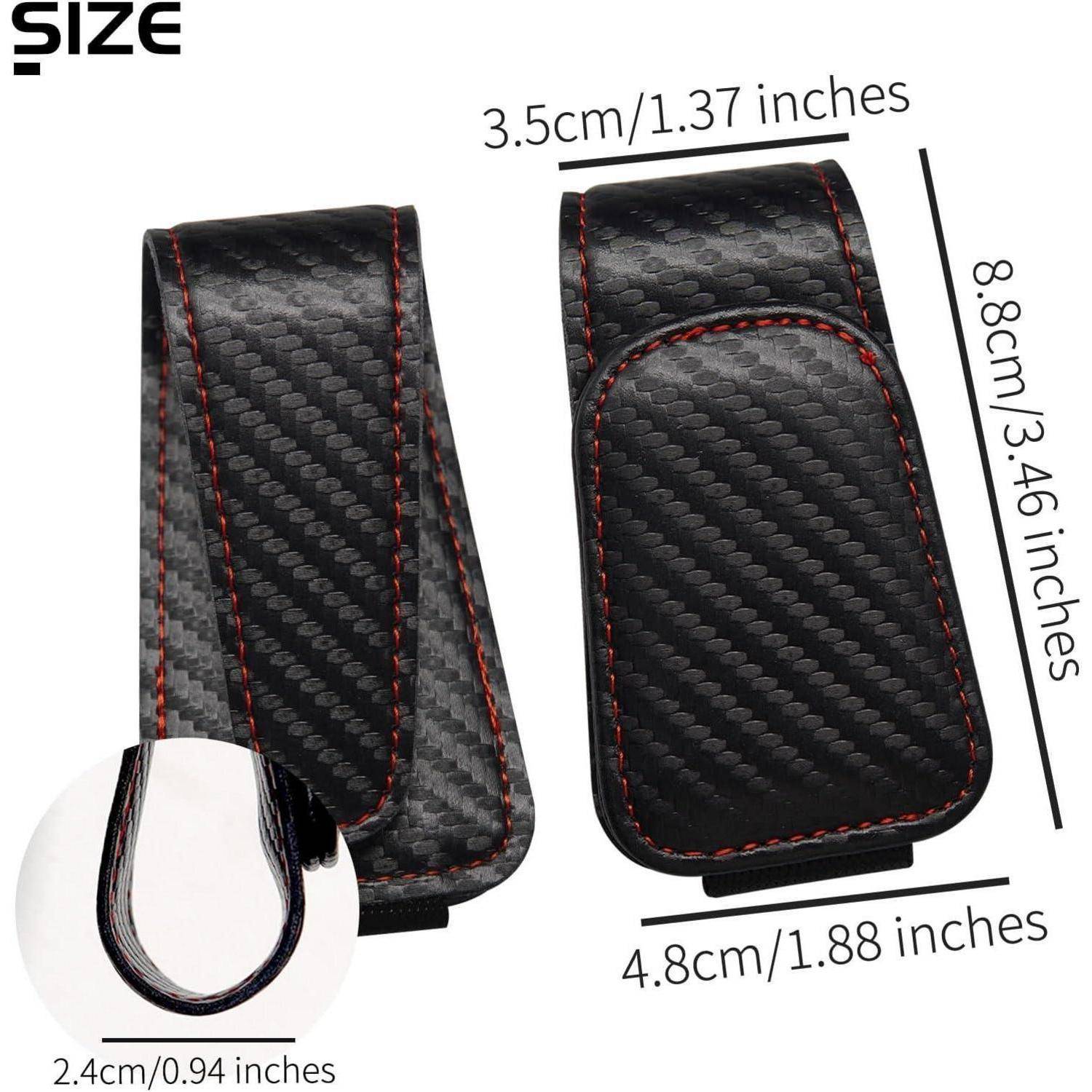Brillenhalter Sonnenblende magnetisch Leder Schwarzes Kohlefasermuster