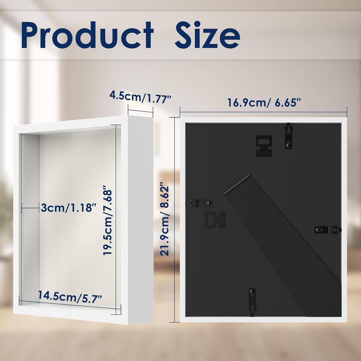 Bilderrahmen 3D Objektrahmen 15x20cm Echtglas Tisch Weiß 2er 15x20 cm