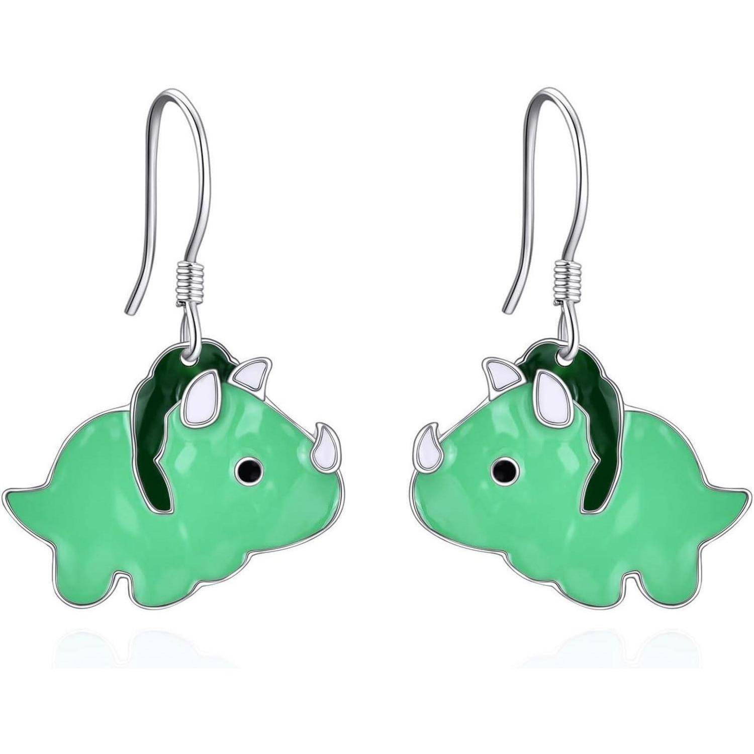 Ohrringe Sterling Silber Frosch Qualle Eule Drop Frauen Dinosaurier